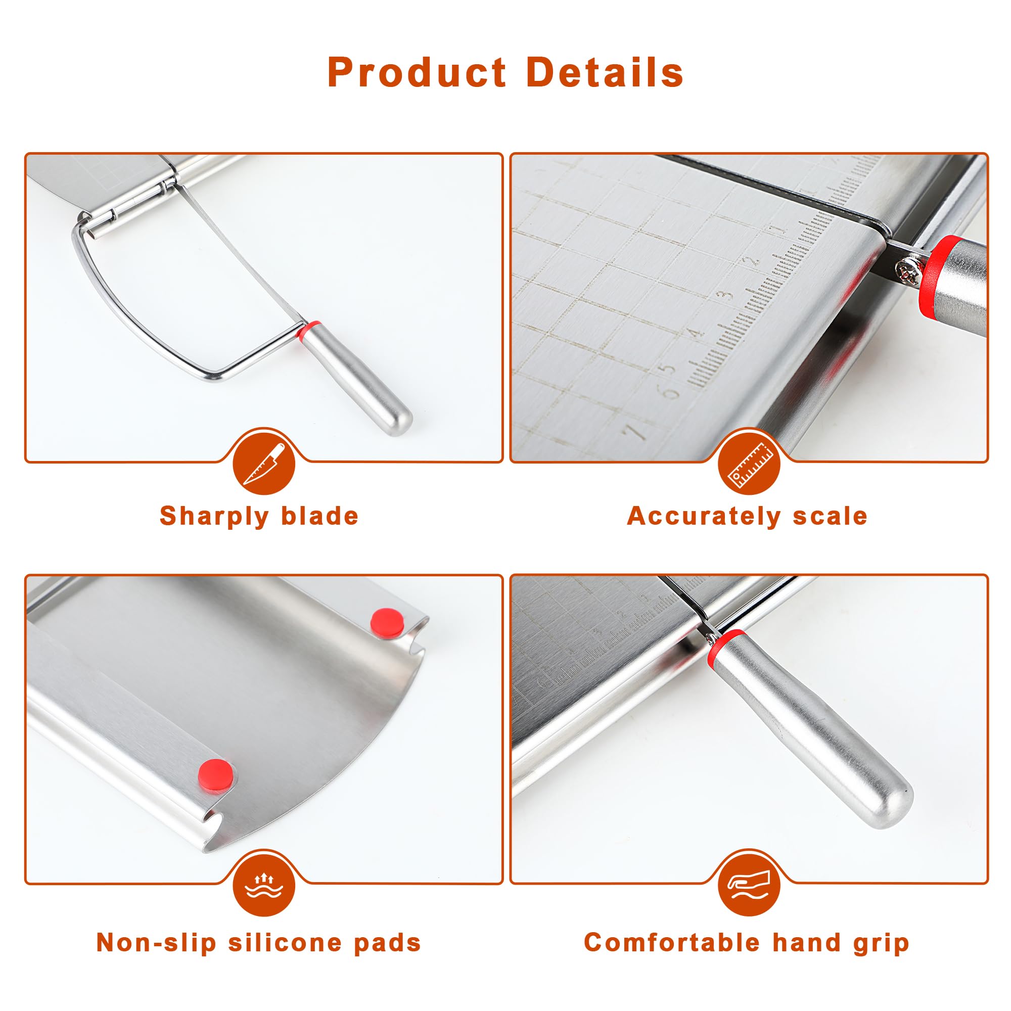 Premium Stainless Steel Cheese Slicer & Cutter - Multi-Purpose Kitchen Tool for Block Cheese, Butter, Sausages, Fruits - Perfect for Charcuterie Boards, Party Platters & Home Cooking Accessories