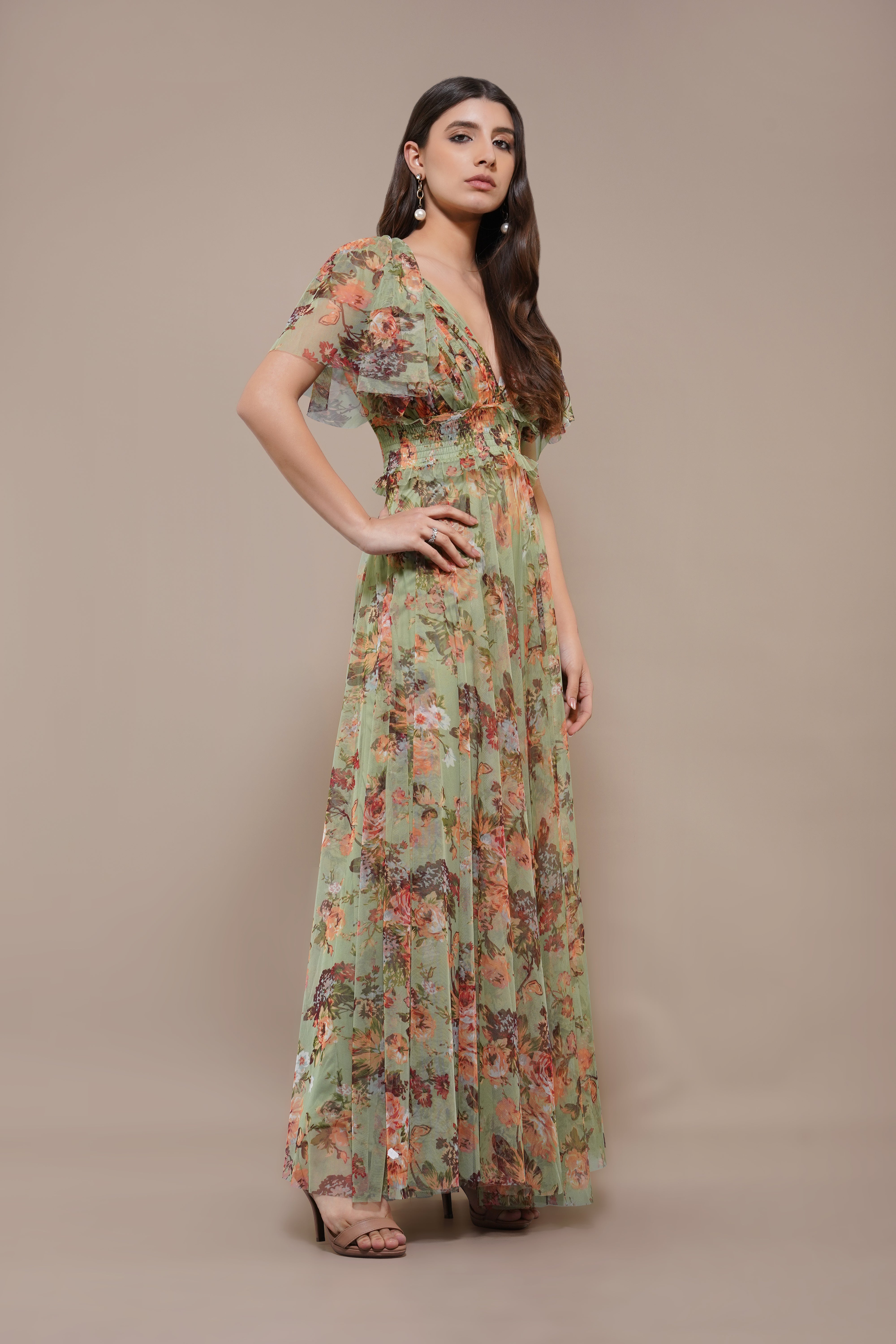 Light Green Floral Shelby Maxi Dress - Elegant Summer Beach Wedding & Vacation Outfit