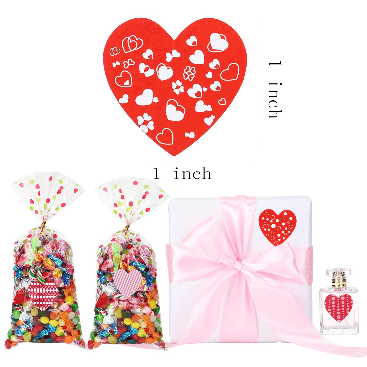 Heart-Shaped Stickers Roll - 500 Love Decorative Labels for Valentine's Day, Weddings, Anniversaries | Perfect for Candy Bags, Envelopes, Bookmarks & Party Decorations