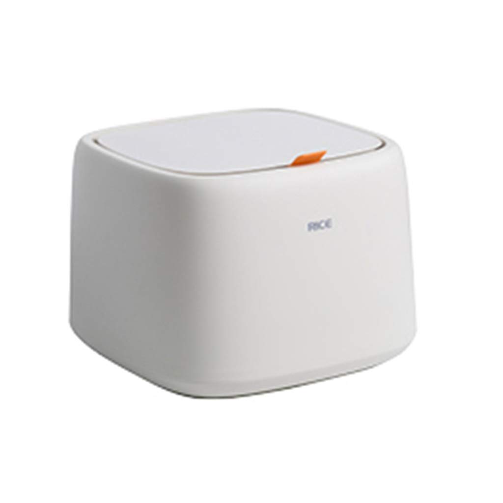 White Airtight Rice Storage Container with Lid - 27x27x21.5cm Moisture-Proof Kitchen Grain Bin for Flour, Cereal & Dry Food - Perfect for Pantry Organization & Bulk Food Storage