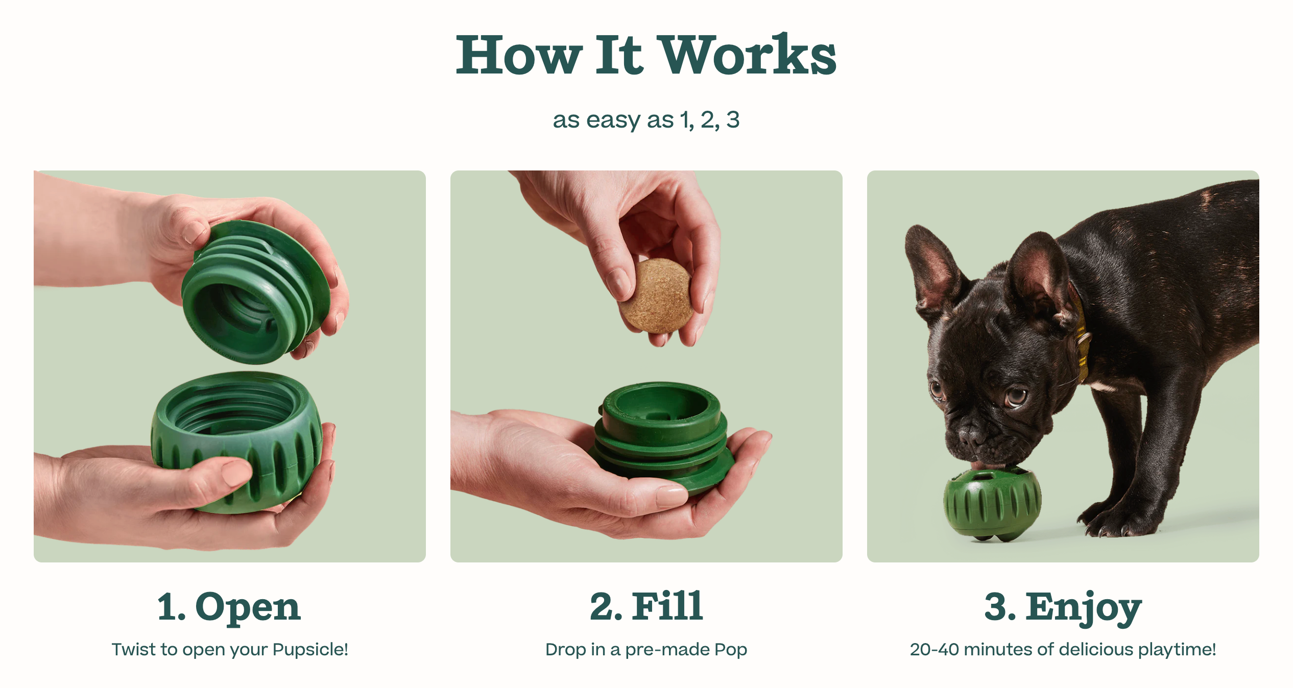 The Pupsicle Dog Toy in Green | Interactive Treat Dispenser for Dogs - Perfect for Playtime, Training & Mental Stimulation