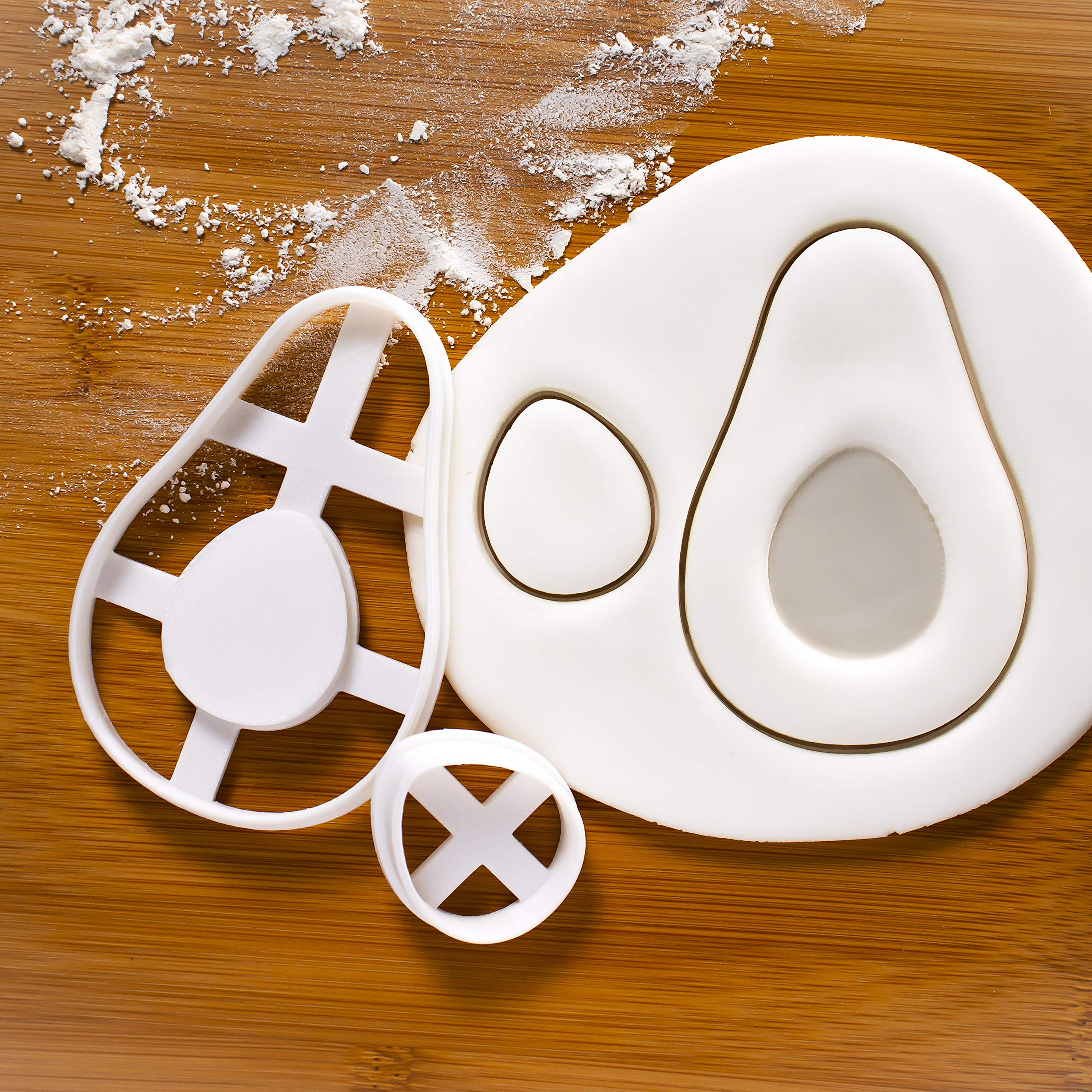 Set of 2 Avocado-Shaped Cookie Cutters - Mother & Child and Avocado with Seed Designs | Perfect for Baking, DIY Cookies, Baby Showers & Kitchen Decor - Bakerlogy