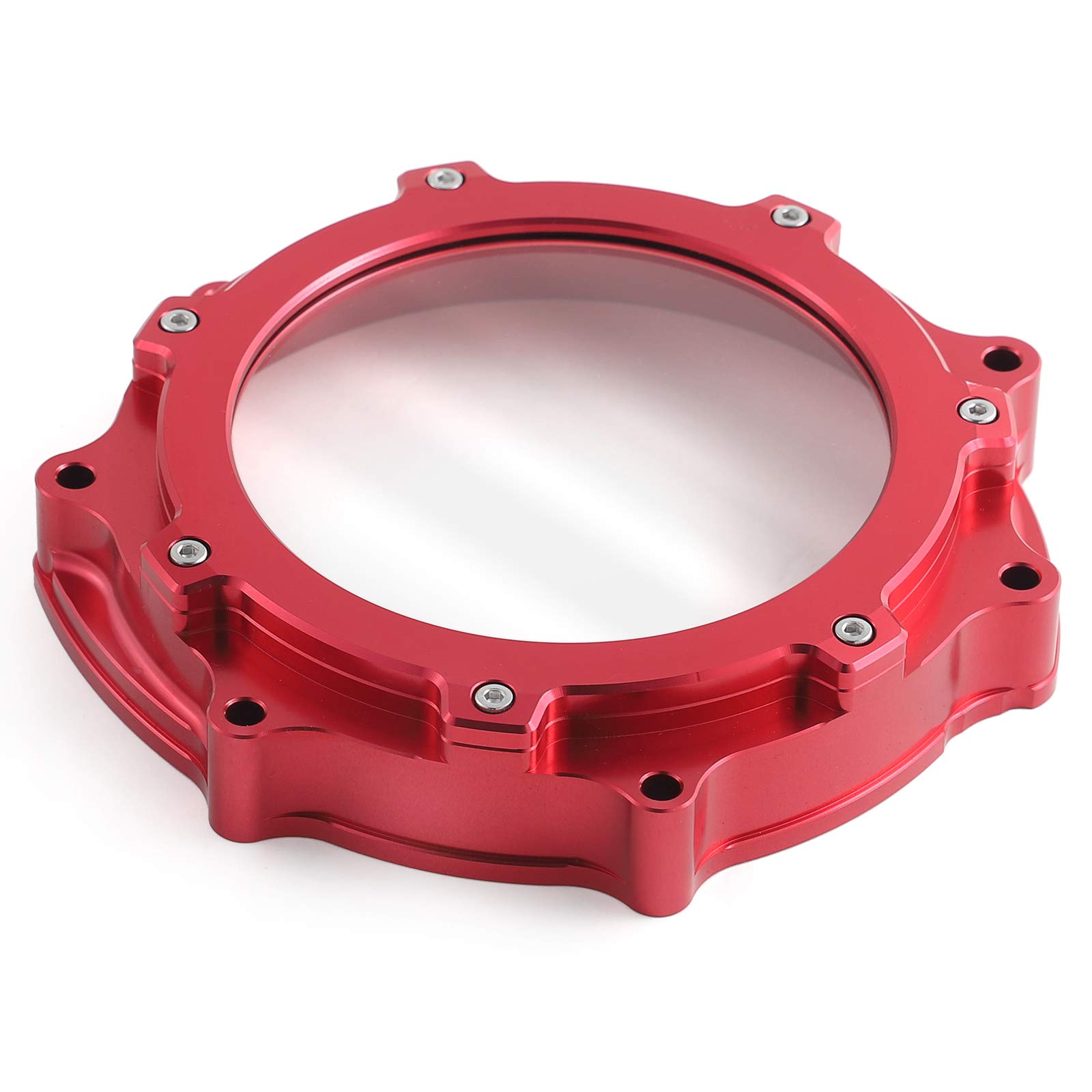 Yamaha YFZ450 YFZ450R 2006-2022 Clutch Cover with Clear Window - 5TG-15415-00-00, 5TG-15415-10-00 Replacement Crankcase Cover - Durable Red ATV Engine Protection for Off-Road Racing & Trail Riding