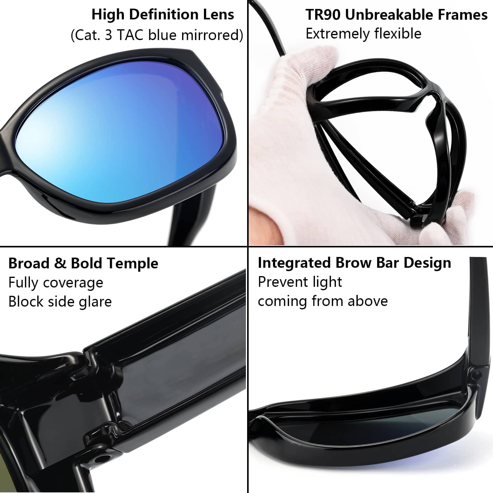 CAXMAN Polarized Fit Over Glasses Sunglasses for Men & Women - 100% UV Protection - Perfect for Driving, Fishing & Outdoor Activities