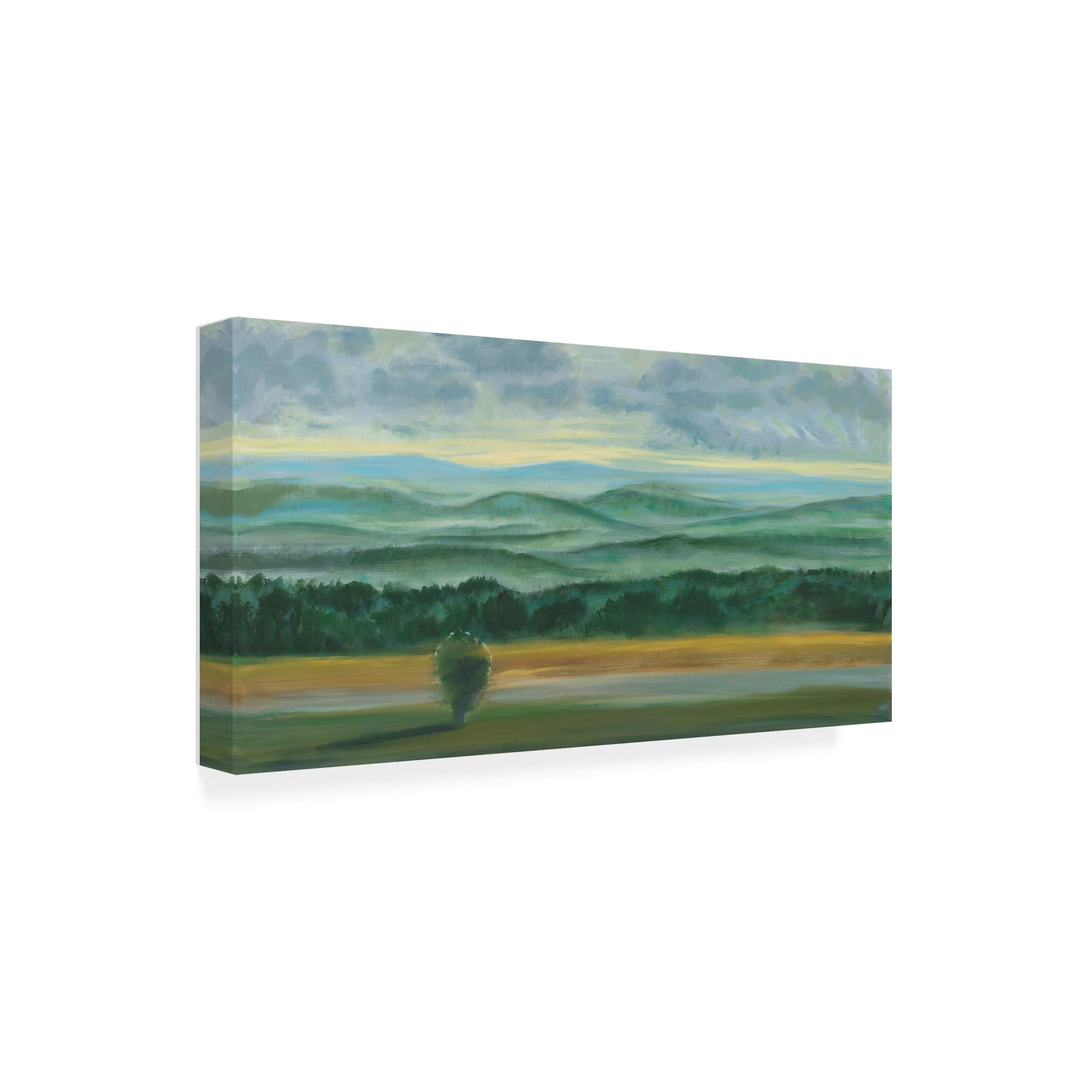 Julie Joy 'Misty Mountain View II' Canvas Wall Art Print - Landscape Nature Painting for Living Room, Bedroom & Office Decor