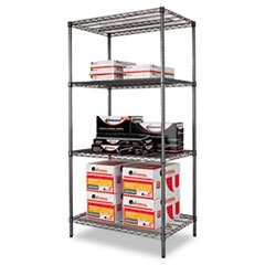Alera 4-Tier Wire Shelving Unit Starter Kit - 36