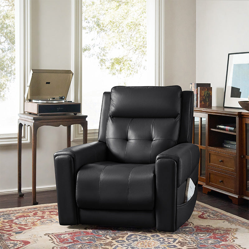 Horace Lift Support Deluxe Power Recliner Chair - Electric Massage Reclining Sofa with USB Charger & Cup Holders - Perfect for Living Room, Home Theater & Elderly Comfort