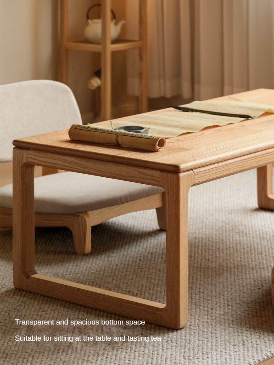 Premium Solid Oak and Ash Wood Tea Table - Handcrafted Rustic Coffee Table for Living Room, Lounge, or Patio - Perfect for Tea Time, Reading, and Relaxation