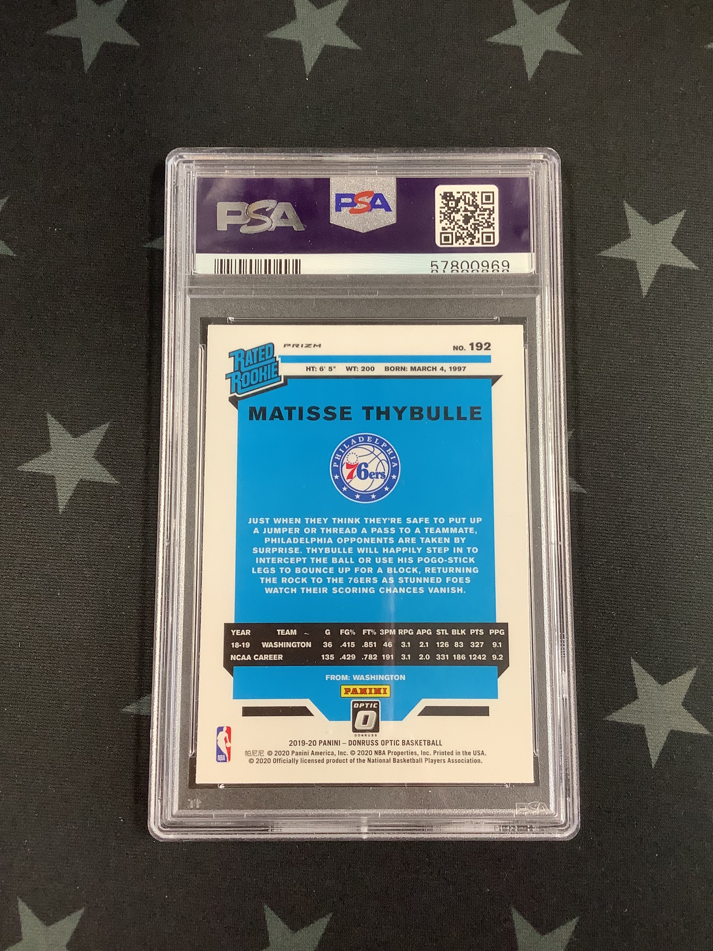 2019 Panini Donruss Optic Basketball Hyper Pink Matisse Thybulle #192 PSA Mint 9 57800969 - Rare Basketball Trading Card for Collectors & Fans, Perfect for Display, Investment & Sports Memorabilia Enthusiasts