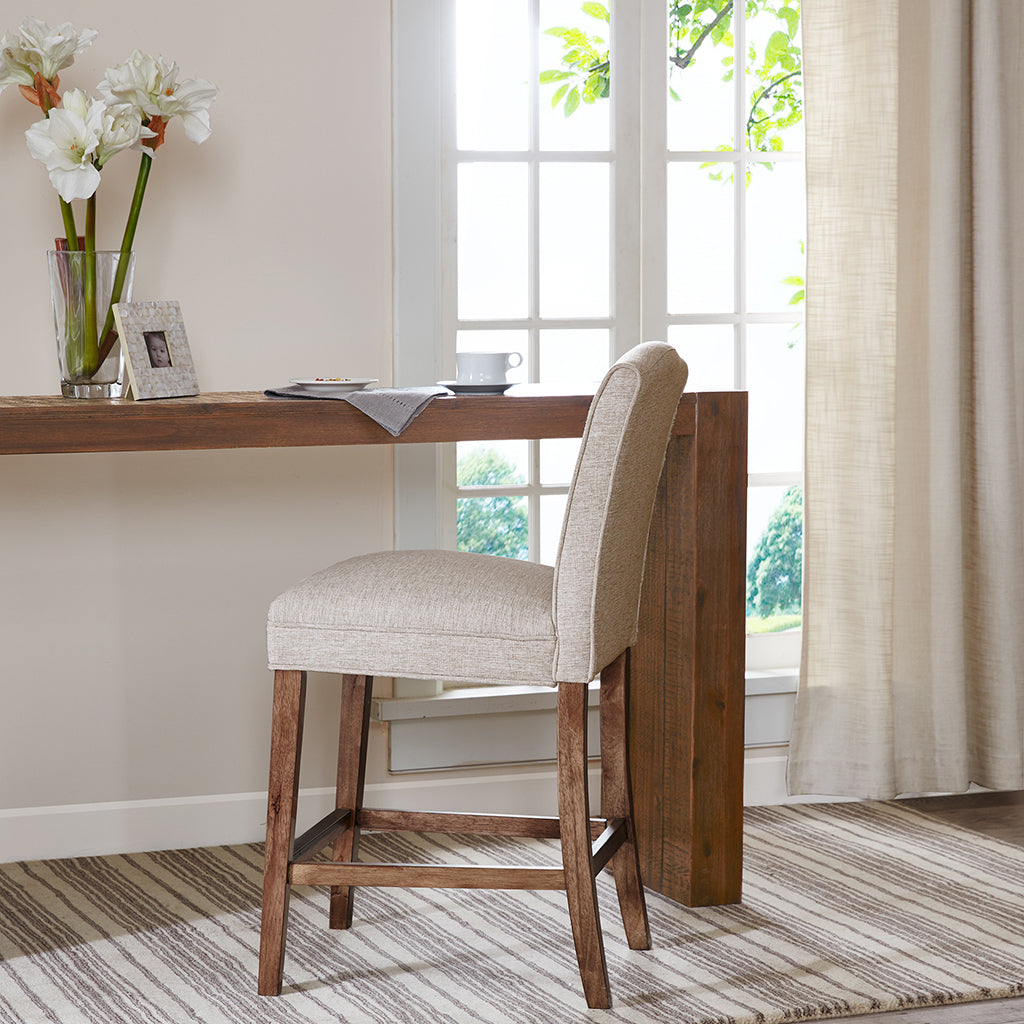 Modern Camel Counter Stool - Adjustable Height Bar Stool for Kitchen Island, Breakfast Nook & Home Bar - Comfortable Backless Stool with Footrest - Perfect for Dining, Entertaining & Small Spaces