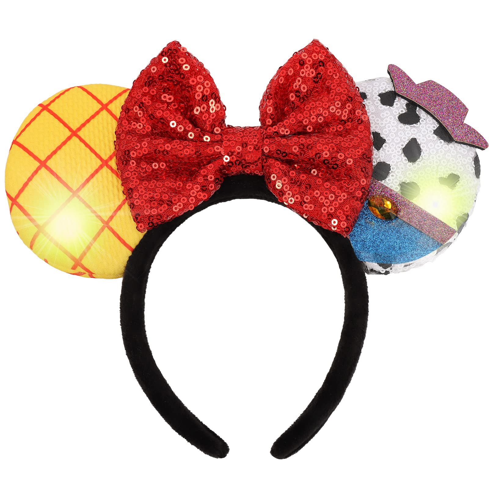 LED Flashing Mouse Ears Headband - Glow in The Dark Party Accessories for Women & Girls, Disney Inspired Cosplay Costume Hairband (Yellow) - Perfect for Halloween, Raves, Concerts & Theme Park Visits