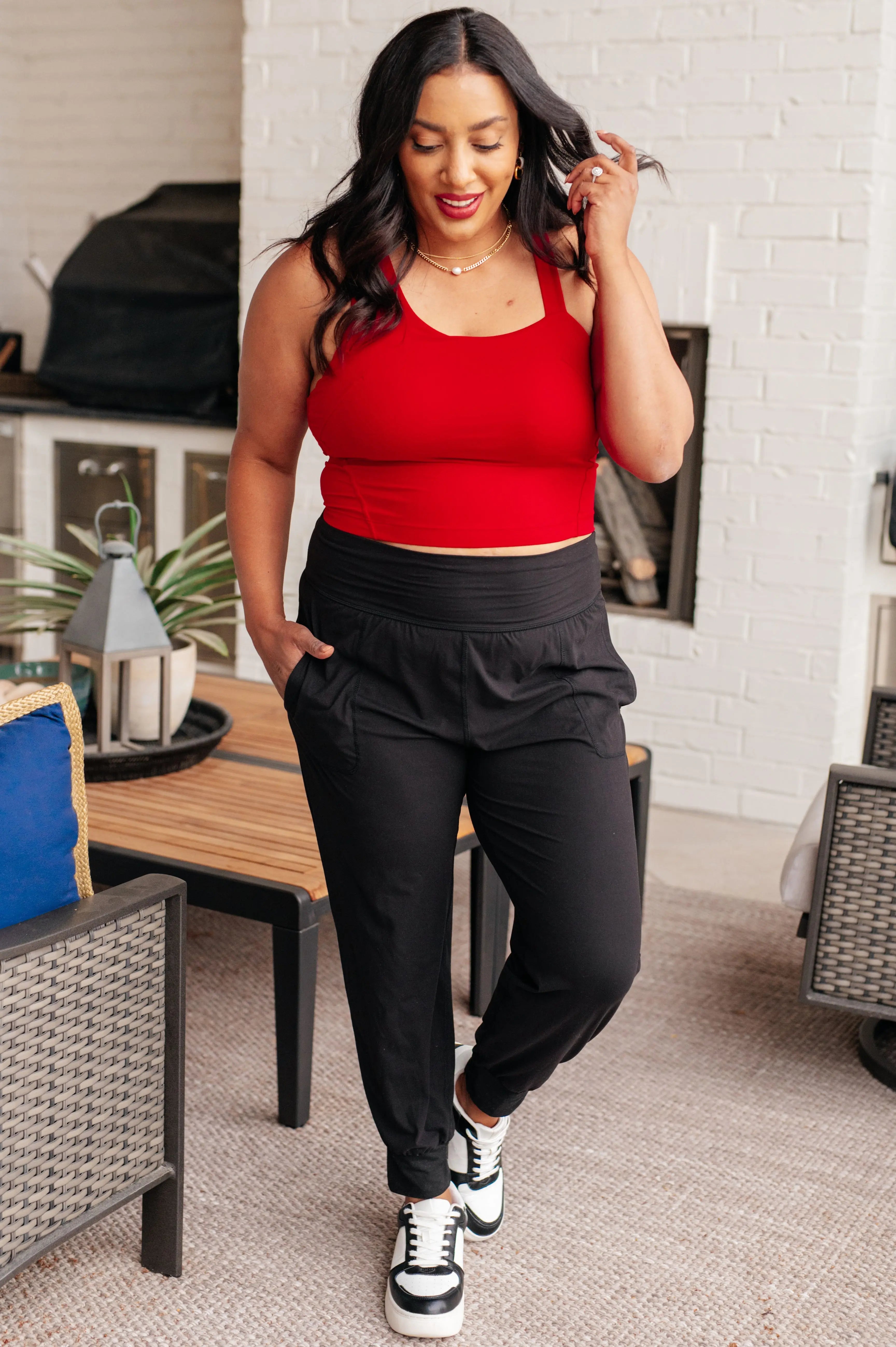 Doing it For Me Asymmetrical Tank Top - True Red Women's Fashion Trendy Off-Shoulder Blouse for Casual Wear & Summer Outfits