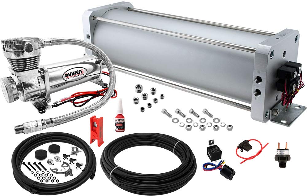 Vixen Air Suspension Kit for Trucks & Cars - 200psi On Board Air System with 2.5 Gallon Aluminum Tank - Air Ride Spring Replacement for Load Leveling, Towing, Boat Lift, RV & Train Horn Applications - VXX25AA/480CH