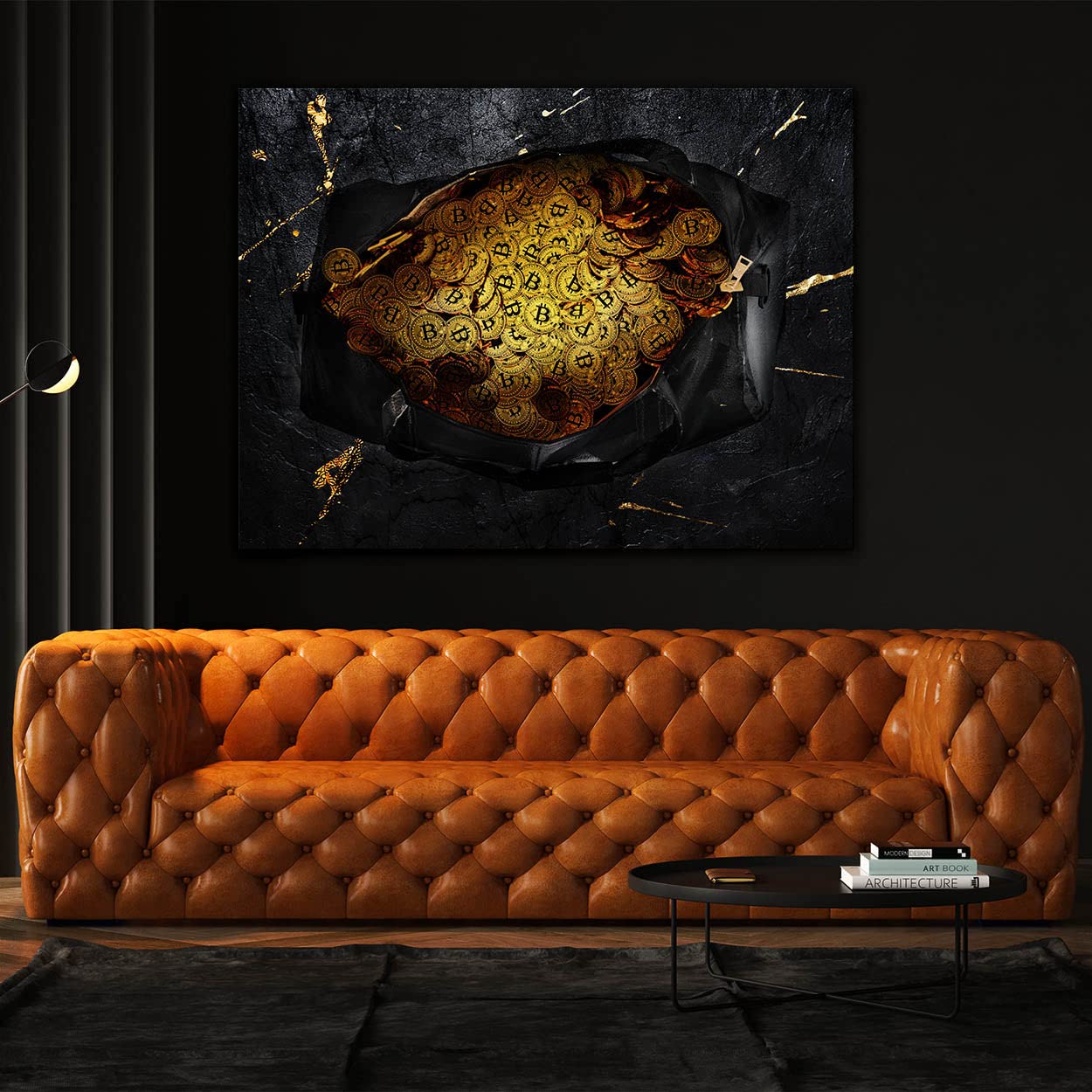 Crypto Canvas Wall Art - Bitcoin & Blockchain Inspired Modern Home Decor for Living Room, Office & Gifts