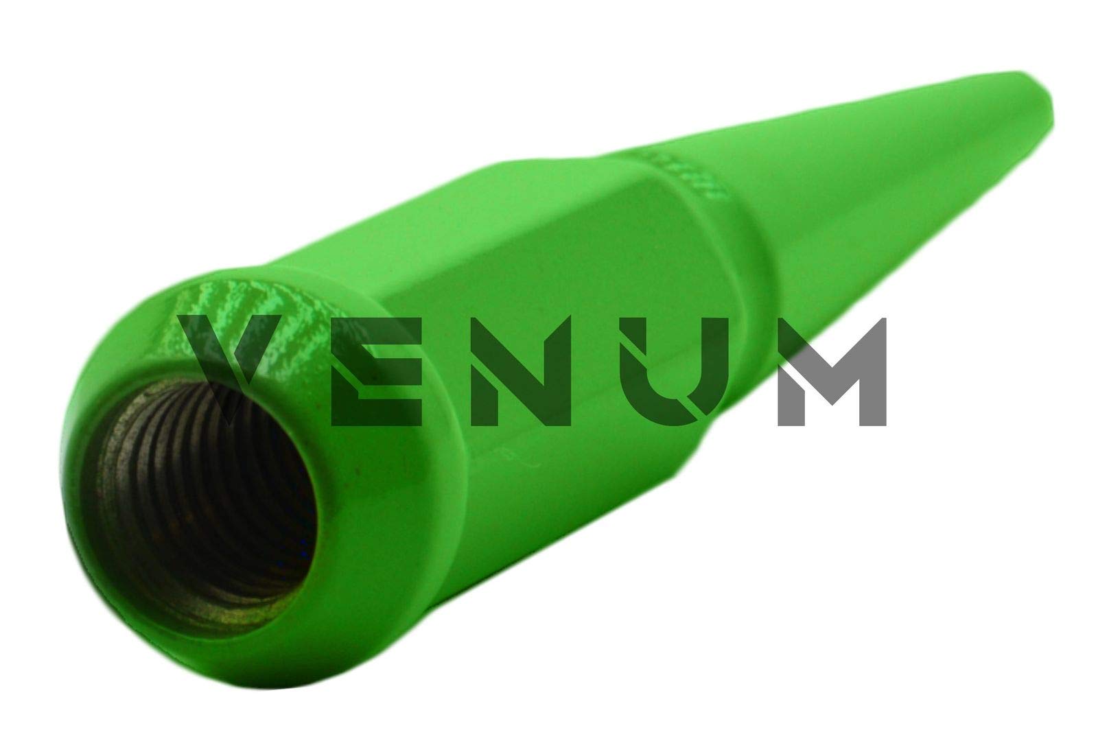 Venum 32-Pc Gloss Lime Green Spike Lug Nuts - M14x1.5 for Ford F-250/F-350 Wheels | Off-Road & Custom Car Accessories