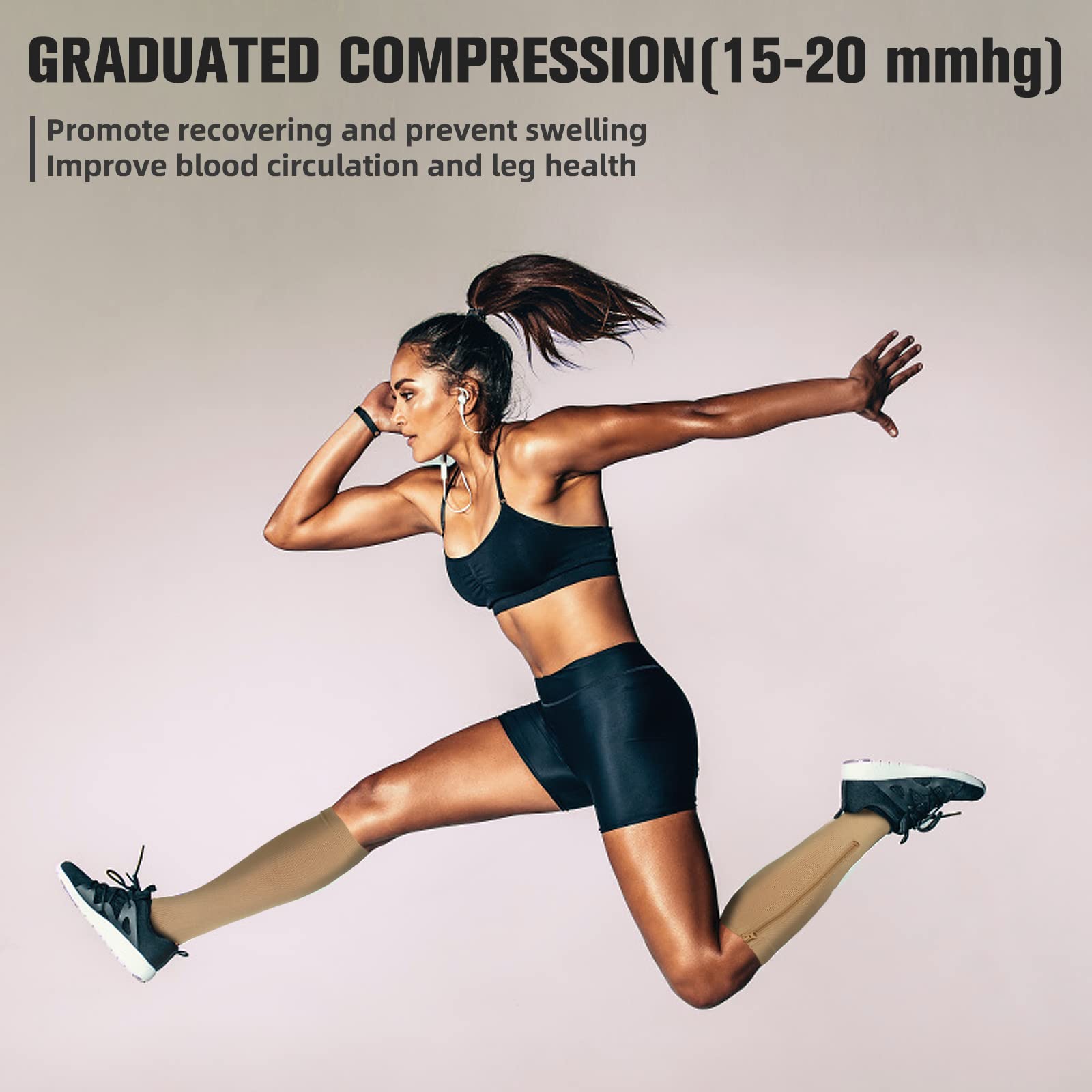 Ktinnead 2 Pairs Zipper Compression Socks for Women & Men - Medical Grade Support for Running, Travel & Varicose Veins Relief