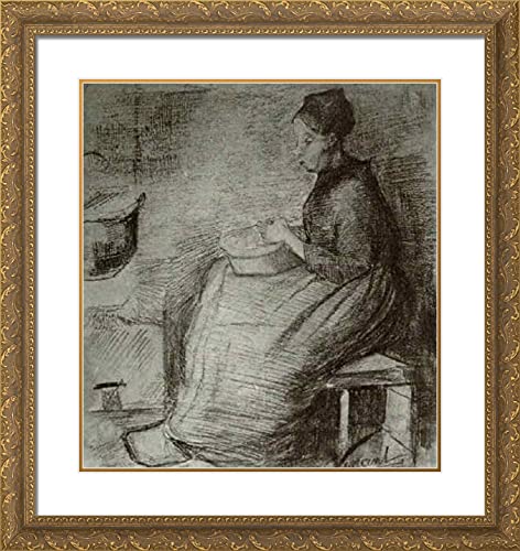 Gold Ornate Wood Frame with Double Matting