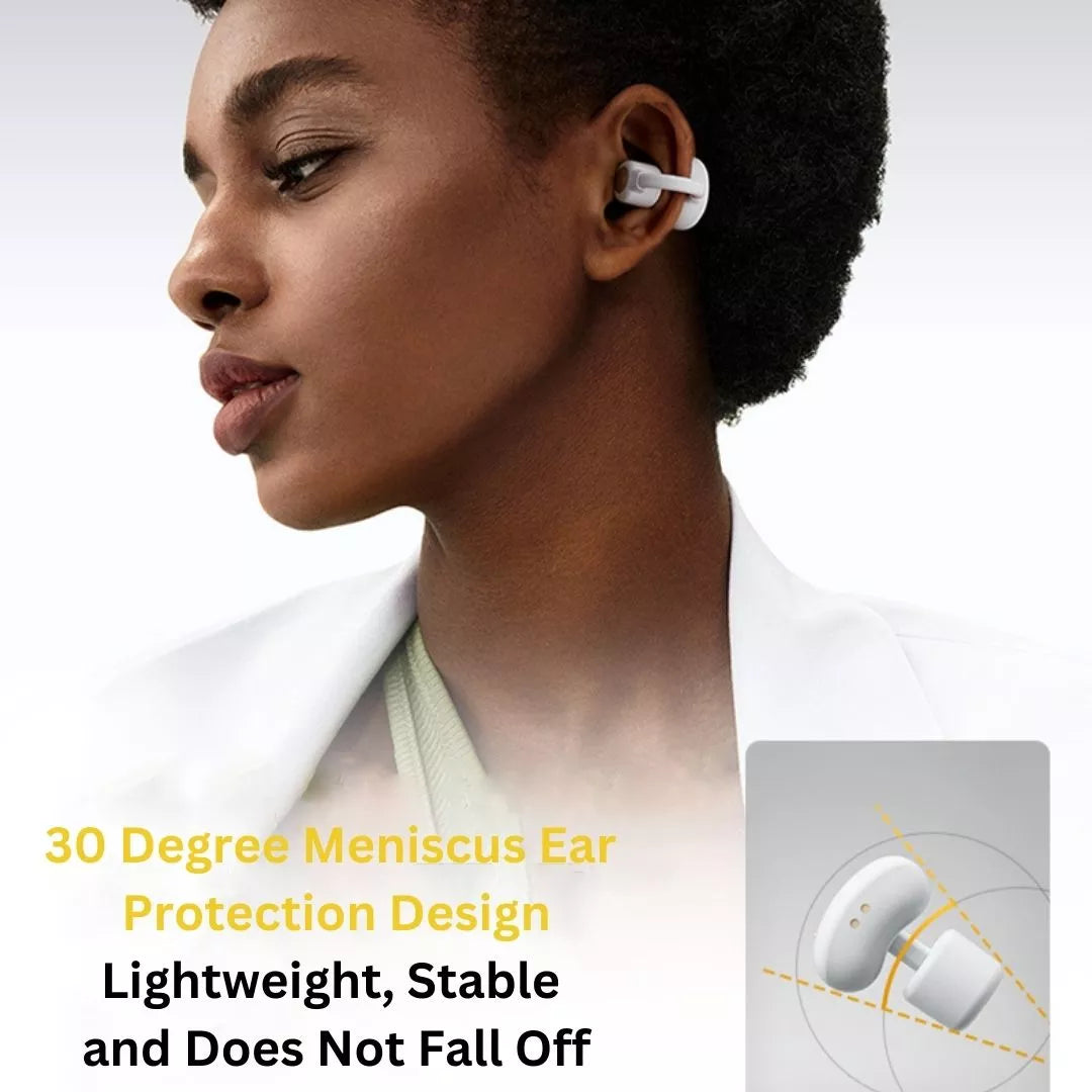 Sanag B56S Pro Wireless Bluetooth Bone Conduction Headphones with Ear Clip - Open-Ear Design for Running, Cycling, Workouts & Outdoor Activities