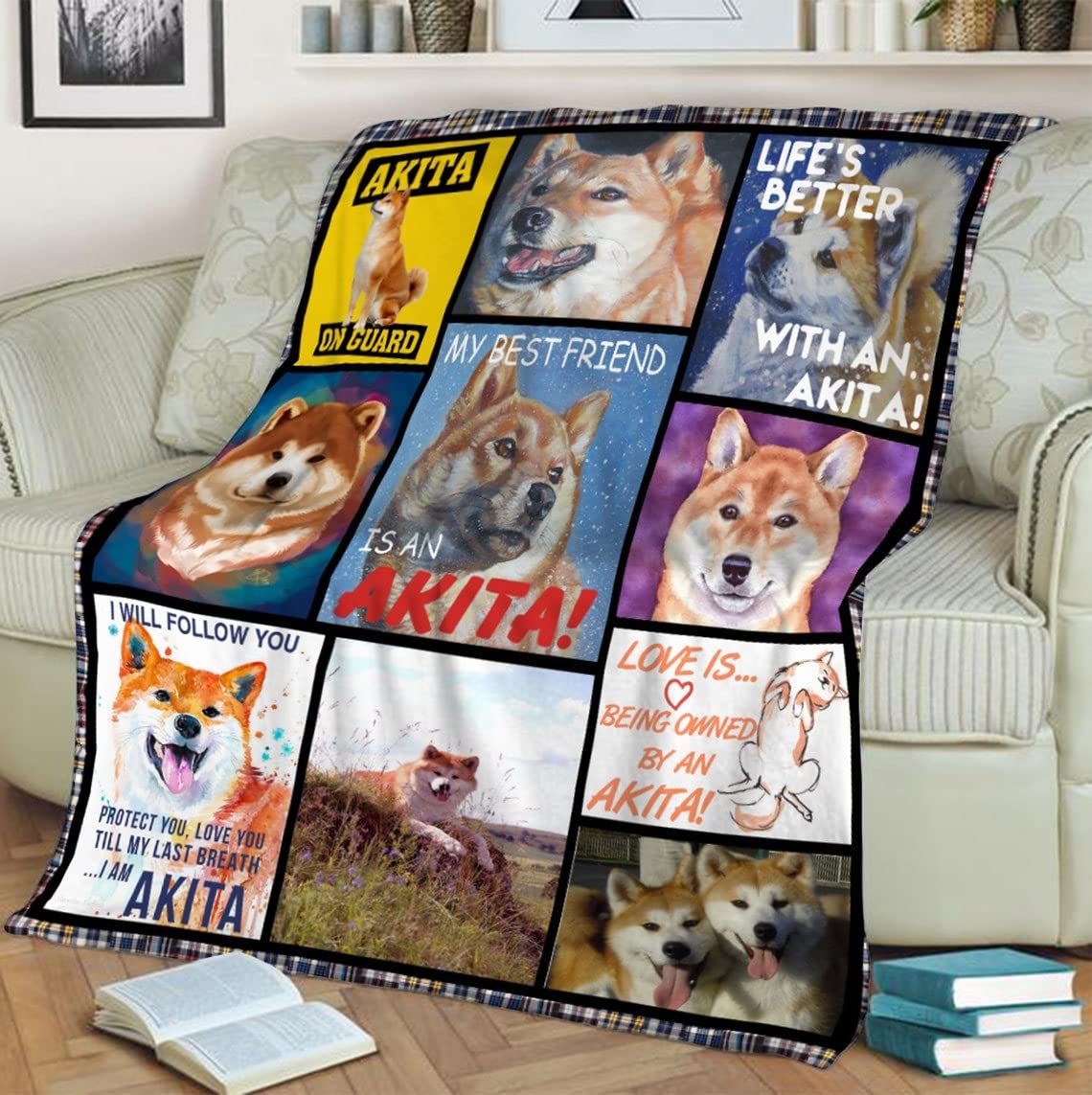 Soft Akita Dog Throw Blanket for Pet Lovers - Cozy Gift for Dog Mom & Dad - Perfect for Couch, Bed & Home Decor - Akita Breed Blanket for Dog Enthusiasts