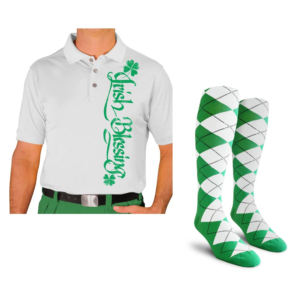 Men's Homeland Golf Polo Shirt with Comfortable Socks - Breathable Performance Shirt for Golfing, Casual Wear & Outdoor Activities