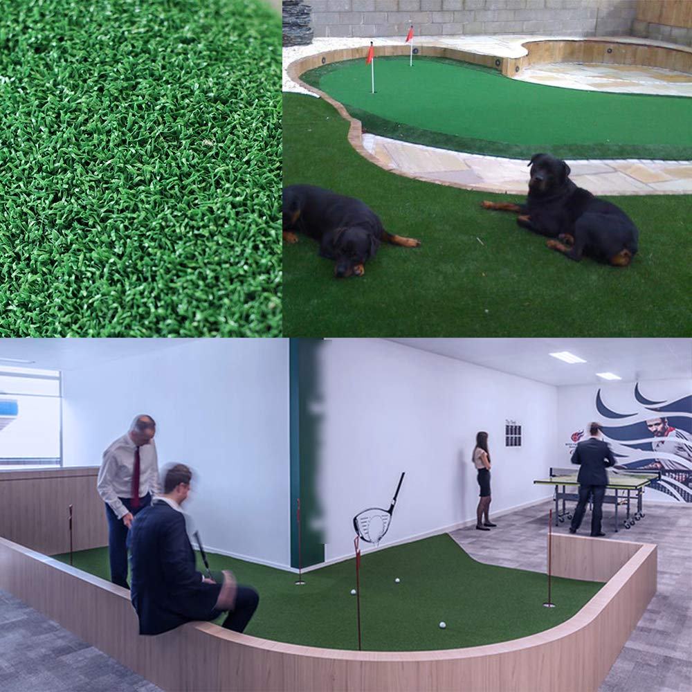 Premium Golf Putting Green & Hitting Mat - Professional Indoor/Outdoor Golf Training Practice Mat for Home, Office, Backyard & Driving Range