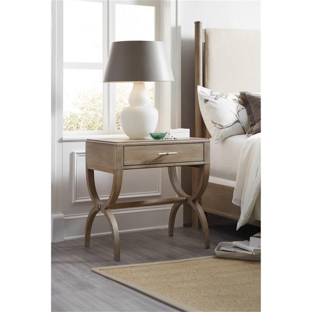 Hooker Furniture Affinity Leg Nightstand - Stylish Bedside Table with Drawer for Bedroom Decor | Perfect for Small Spaces, Apartments & Guest Rooms