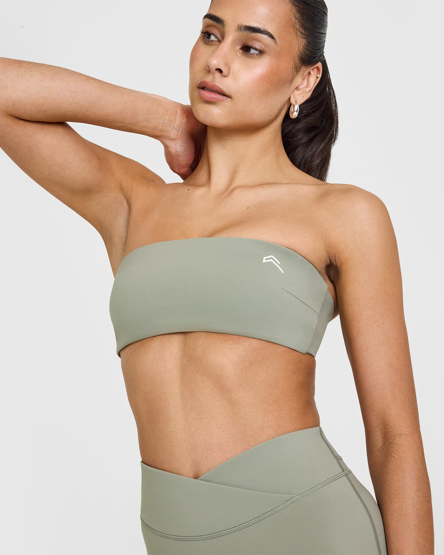 Soft Sage Green Wireless Bralette - Comfortable Seamless Micro Bandeau Bra for Yoga, Lounge & Everyday Wear