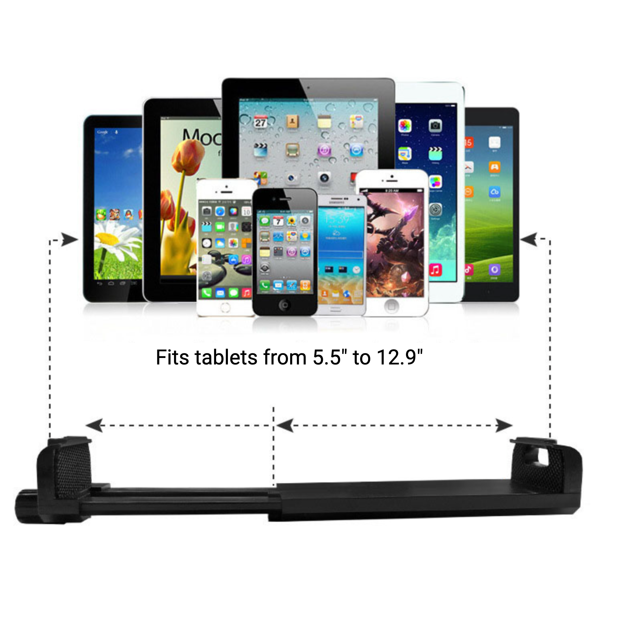 iOgrapher Universal Tablet Mount with Accessory Shoe - Compatible with 5.5” to 12.9” Tablets (iPad, Samsung, etc.) - Works with Standard Tripods - Perfect for Vlogging, Photography & Video Production