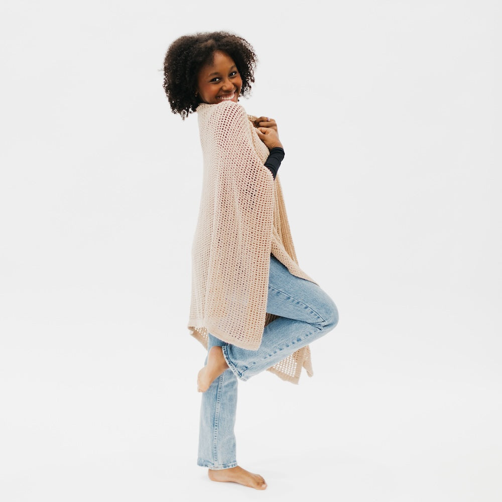 Cece Crochet Poncho - Stylish Handmade Women's Knit Shawl Wrap for Fall & Winter | Perfect for Casual Outfits, Layering, and Cozy Evenings