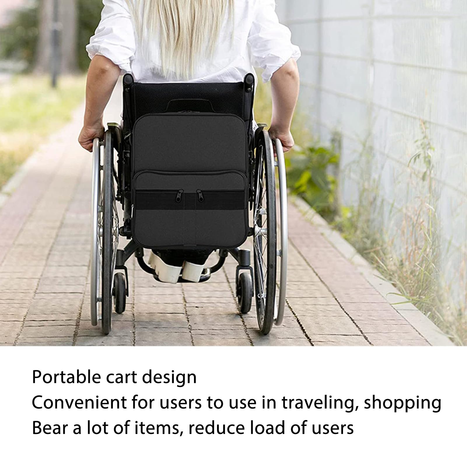 **Large Capacity Wheelchair Bag - Multi-Layer Storage Pouch & Backpack for Wheelchairs & Rollators - Perfect for Daily Use, Travel & Outdoor Activities**