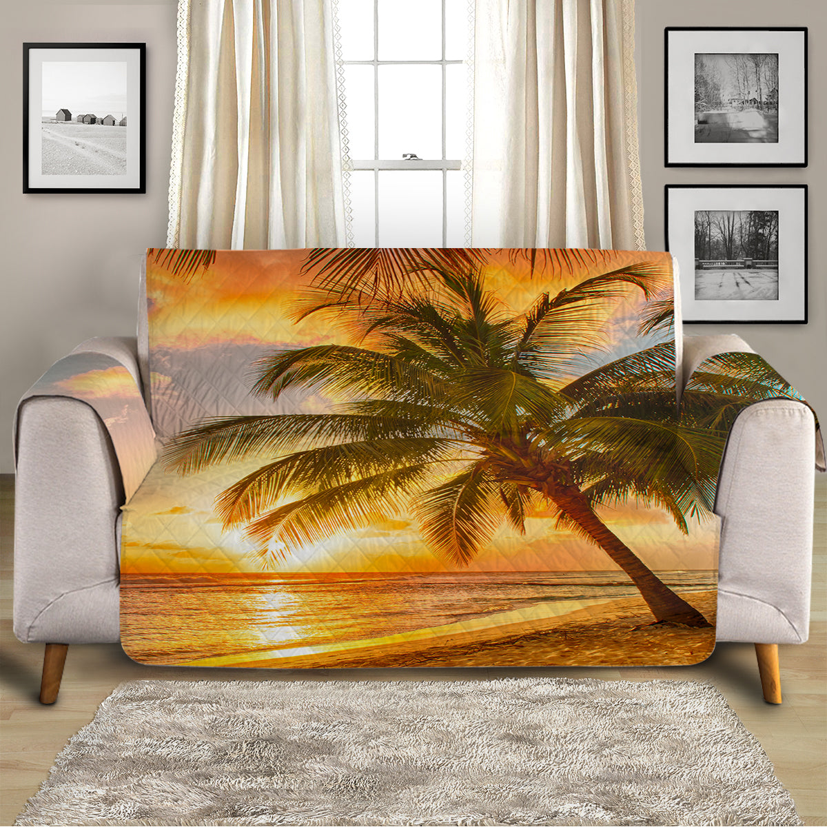 Stylish Barbados Sofa Cover - Soft, Durable & Washable Slipcover for Living Room Furniture Protection - Perfect for Pets, Kids & Daily Use