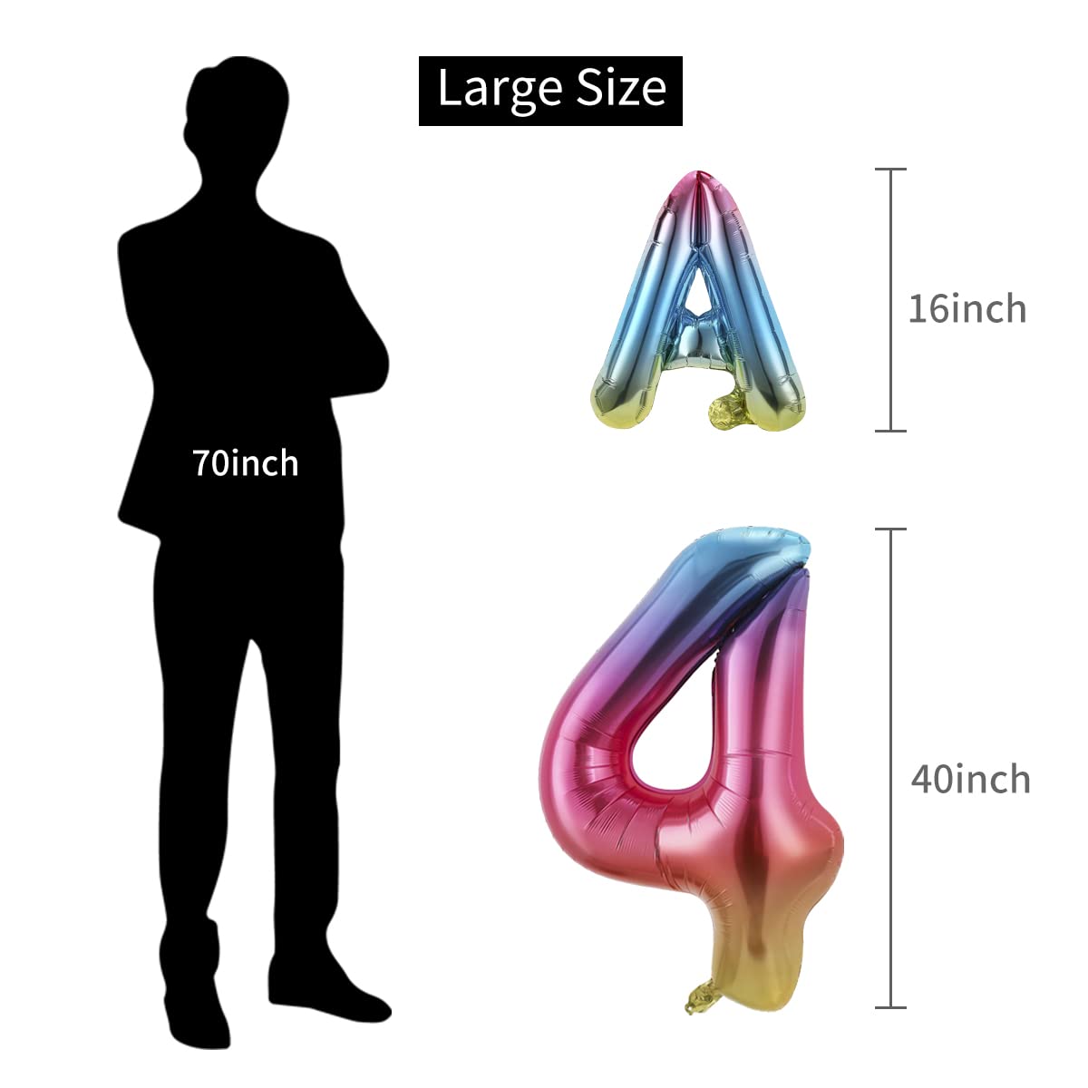 Happy Birthday 64th Banner & Balloons Set - 40 Inch Rainbow Gradient Foil Number Decorations for Men & Women - Perfect for 64th Birthday Parties, Anniversaries & Milestone Celebrations