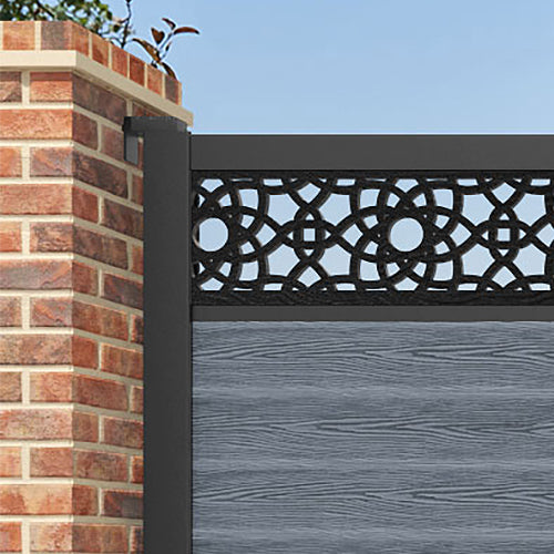 Classic Ambar Straight Top Driveway Gate - Anthracite Finish with Decorative Top Screen | Durable & Stylish Driveway Entrance Solution for Homes & Estates