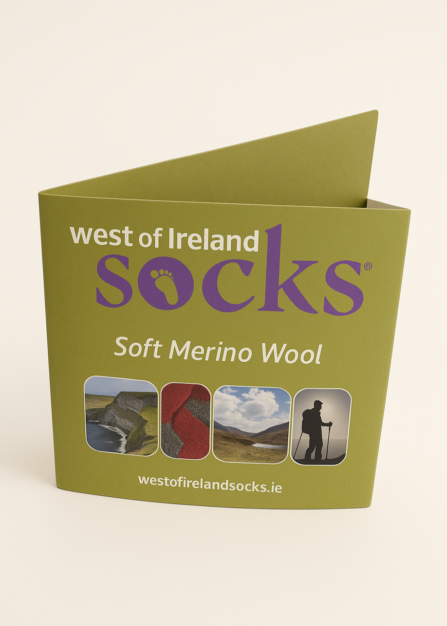 Premium Blue Irish Merino Wool Socks for Men & Women - Large Size (US 8-12) | Ultra Soft & Breathable Hiking, Travel & Winter Warm Socks for Outdoor Adventures