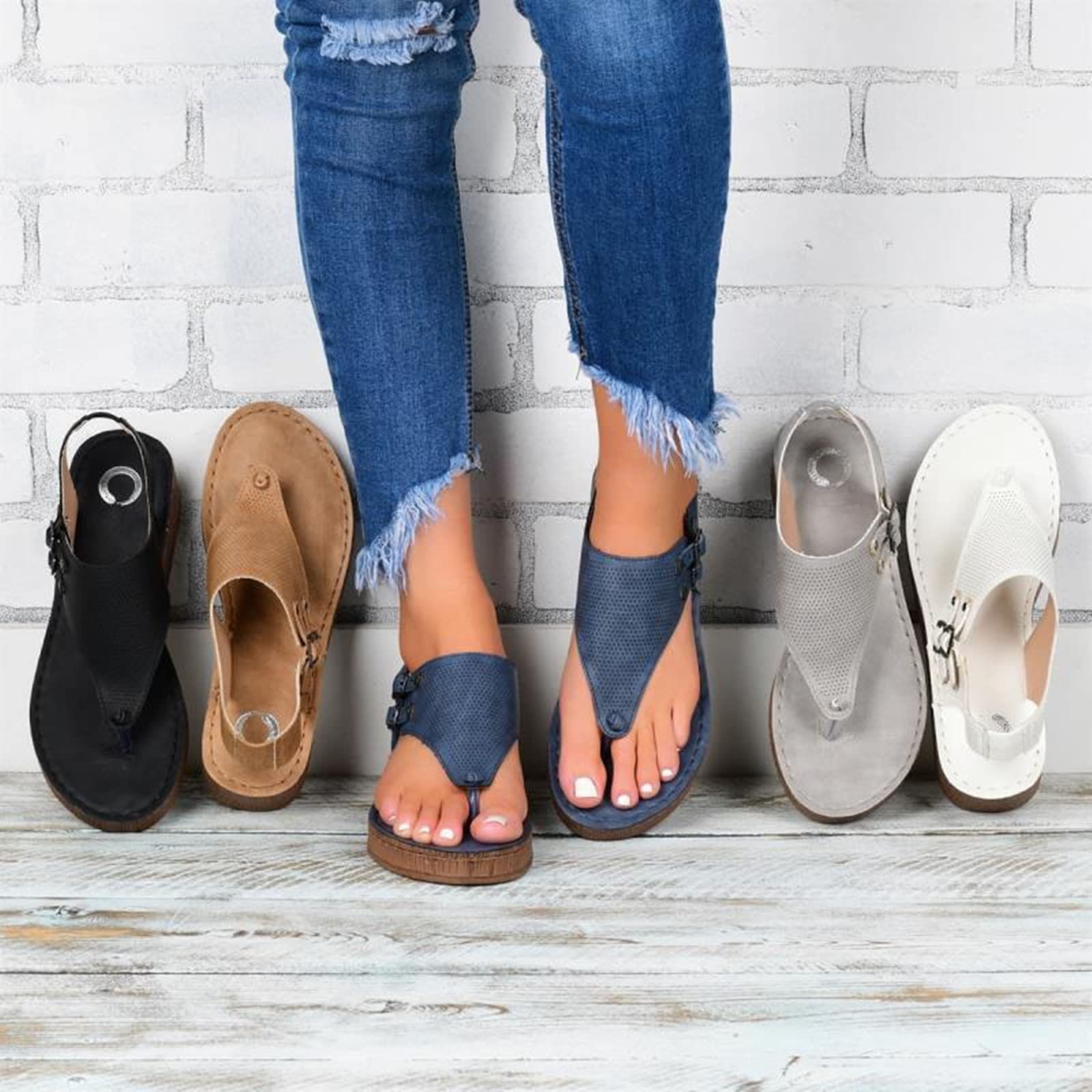 **Women's Comfortable Beach Sandals - Clip Toe Thong Flip Flops for Casual & Dressy Outfits | Perfect for Summer, Poolside, and Vacation Wear**