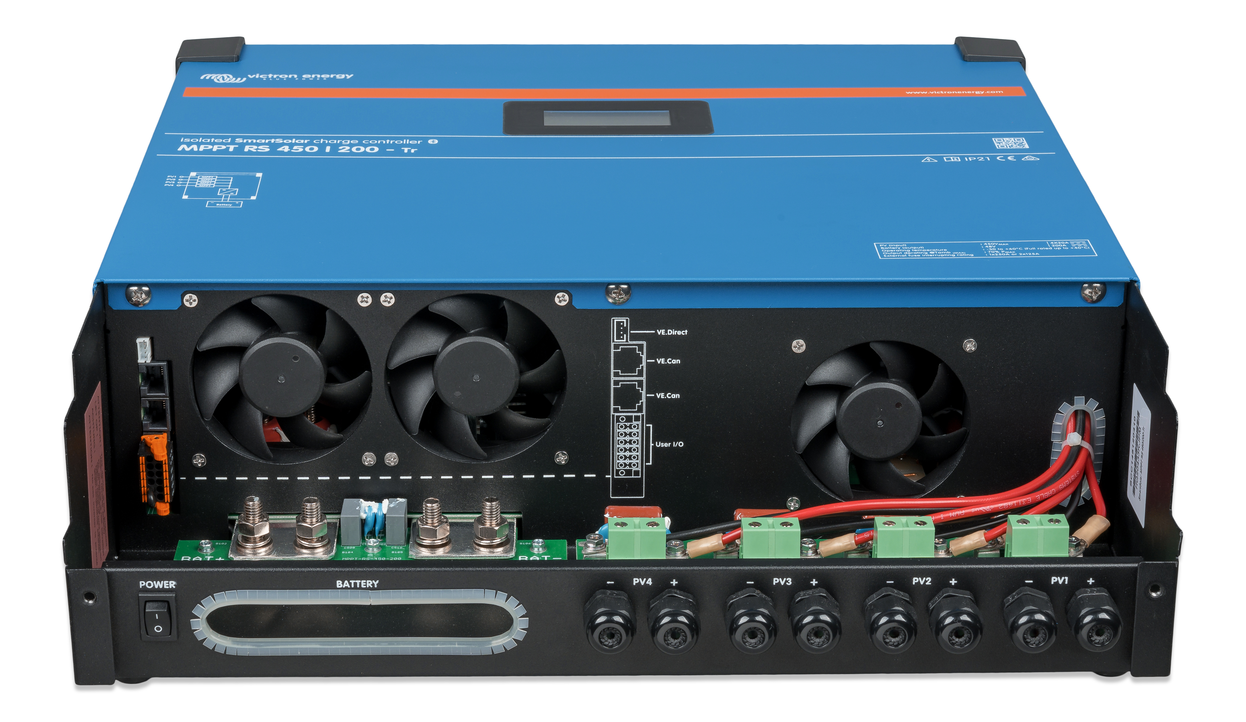 Victron Energy SmartSolar MPPT RS 450/200 Tr Solar Charge Controller - 200A 450V High Efficiency MPPT Regulator for Off-Grid Solar Systems | Perfect for RV, Marine, and Home Solar Power Installations