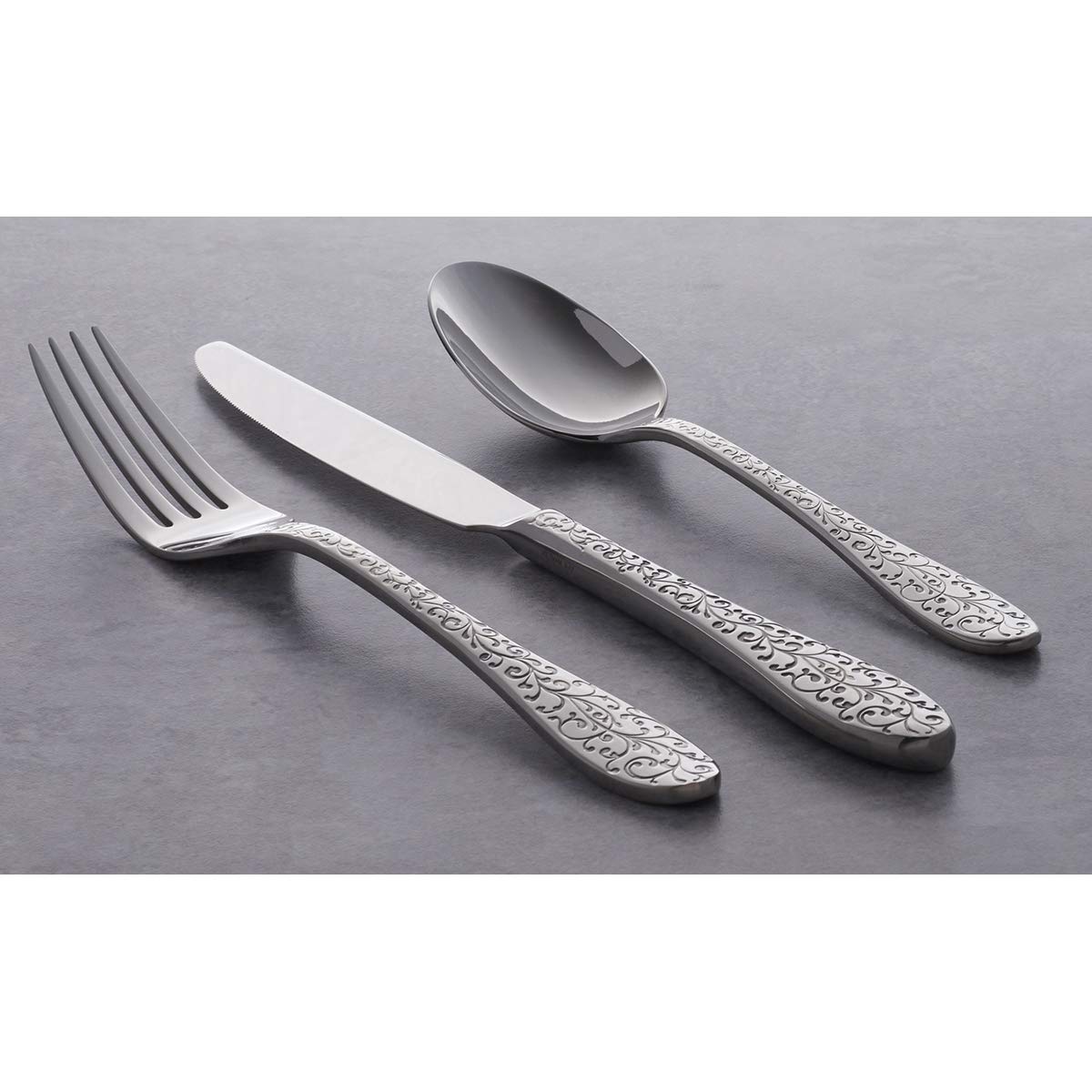 Oneida Ivy Flourish 20-Piece Flatware Set - Service for 4 - 18/10 Stainless Steel Silverware - Elegant Dining Utensils for Everyday Meals & Special Occasions