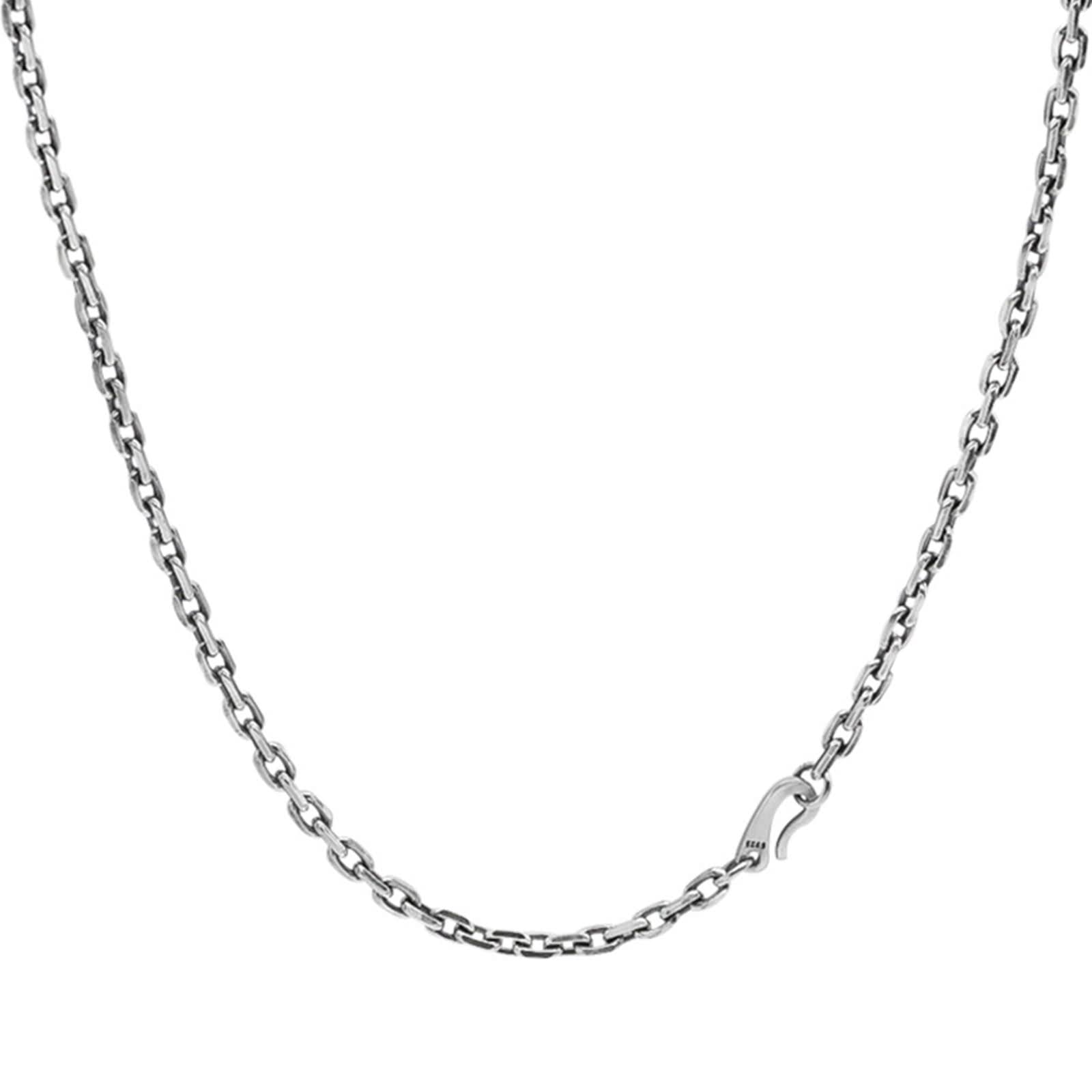 Homxi 3mm Sterling Silver Rolo Chain Necklace for Men - 18 Inch 925 Silver Necklace | Durable & Stylish for Everyday Wear, Gifts & Special Occasions