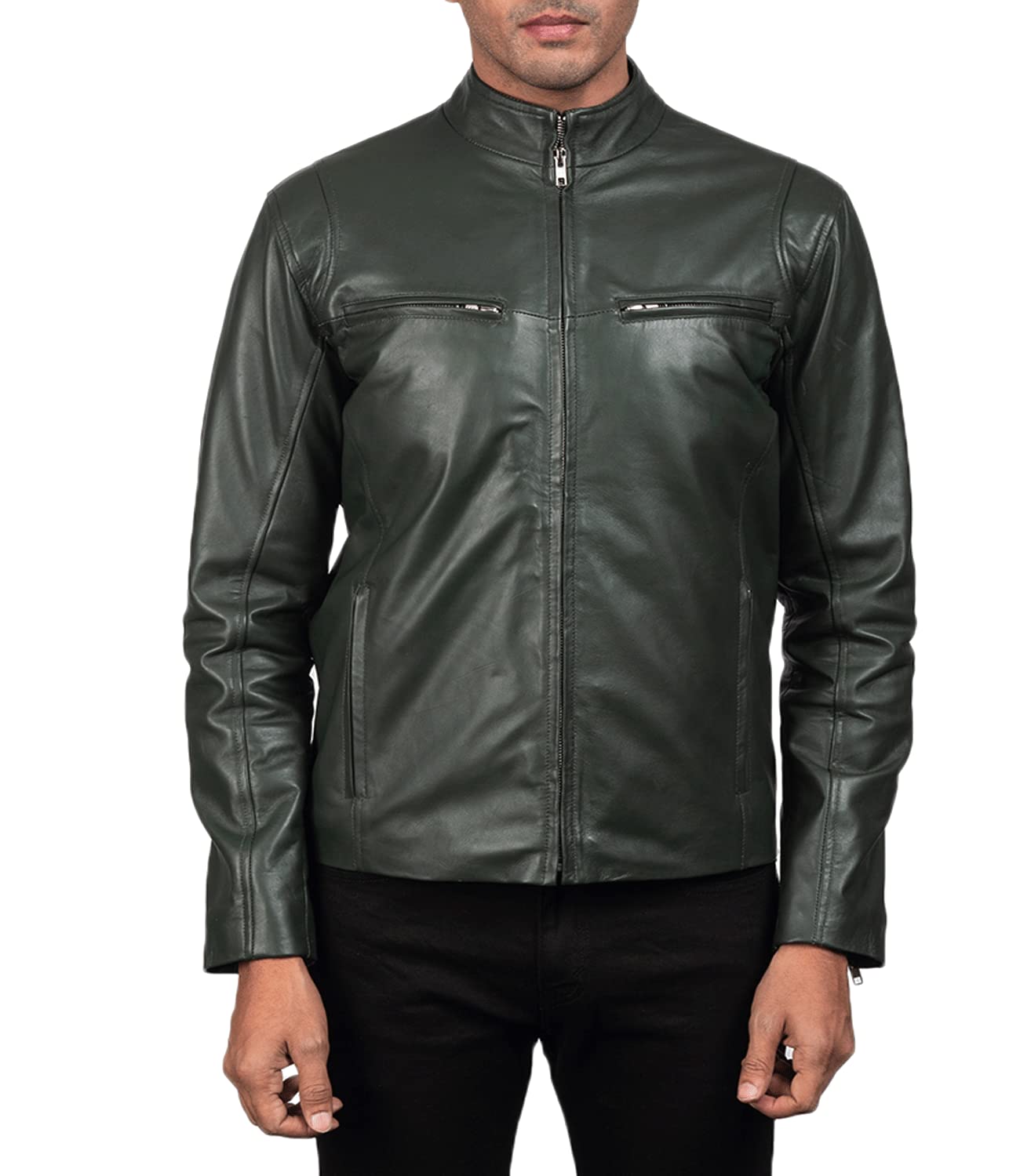Premium Men's Sheepskin Leather Motorcycle Jacket - The Jacket Maker Ionic Biker Jacket for Riding & Casual Wear | Durable & Stylish Outerwear for Motorcyclists & Fashion Enthusiasts
