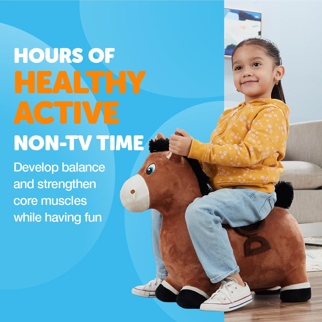Inflatable Animal Hopper Toy for Kids - Bouncy Ride-On Plush Toy with Pump for Boys & Girls Ages 2+ | Indoor & Outdoor Play, Birthday Gifts, Backyard Fun, Preschool Activity
