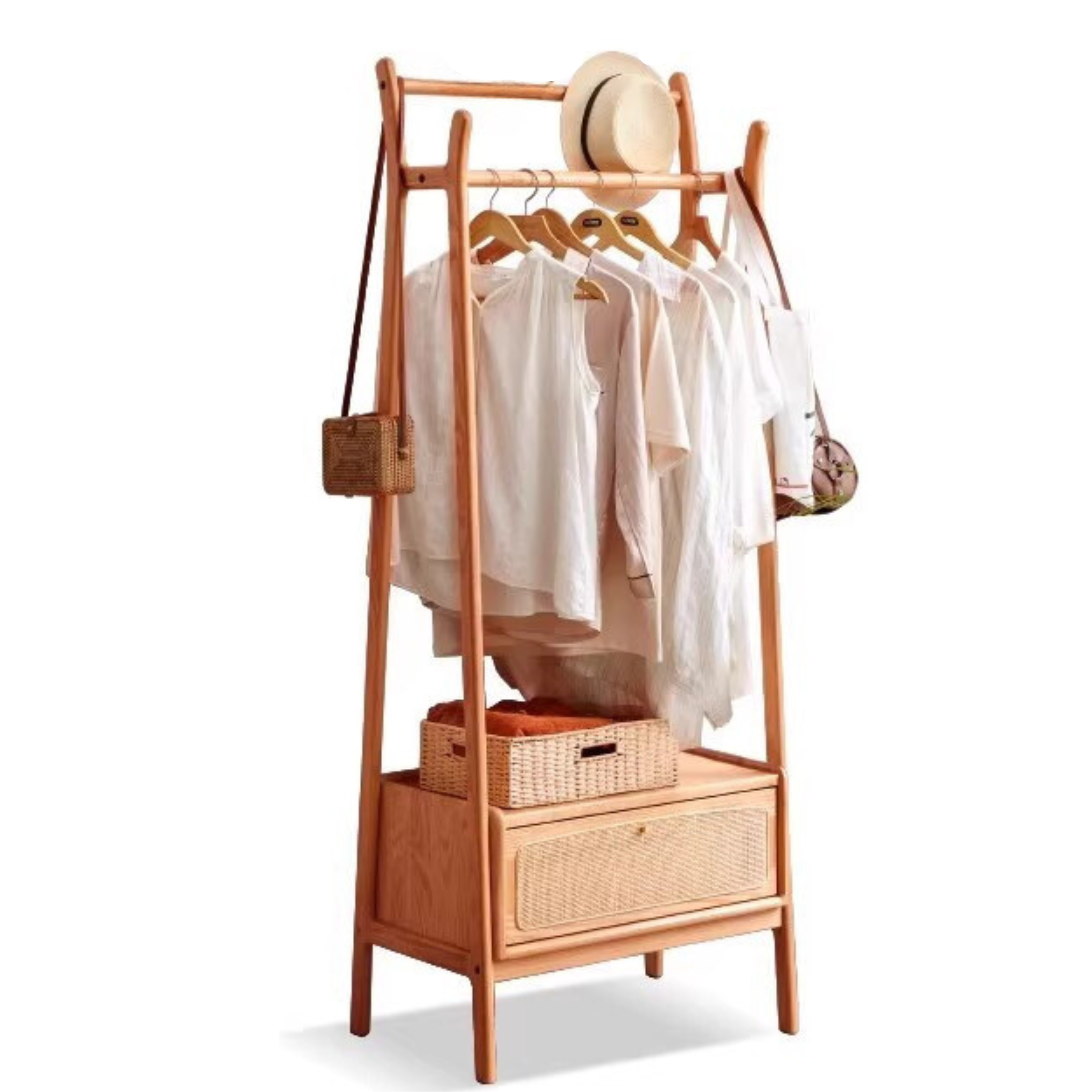 Premium Oak Solid Wood Clothes Hanger Rack - Heavy Duty Wooden Coat Hangers for Closet Organization - Perfect for Wardrobe, Laundry Room & Hotel Use