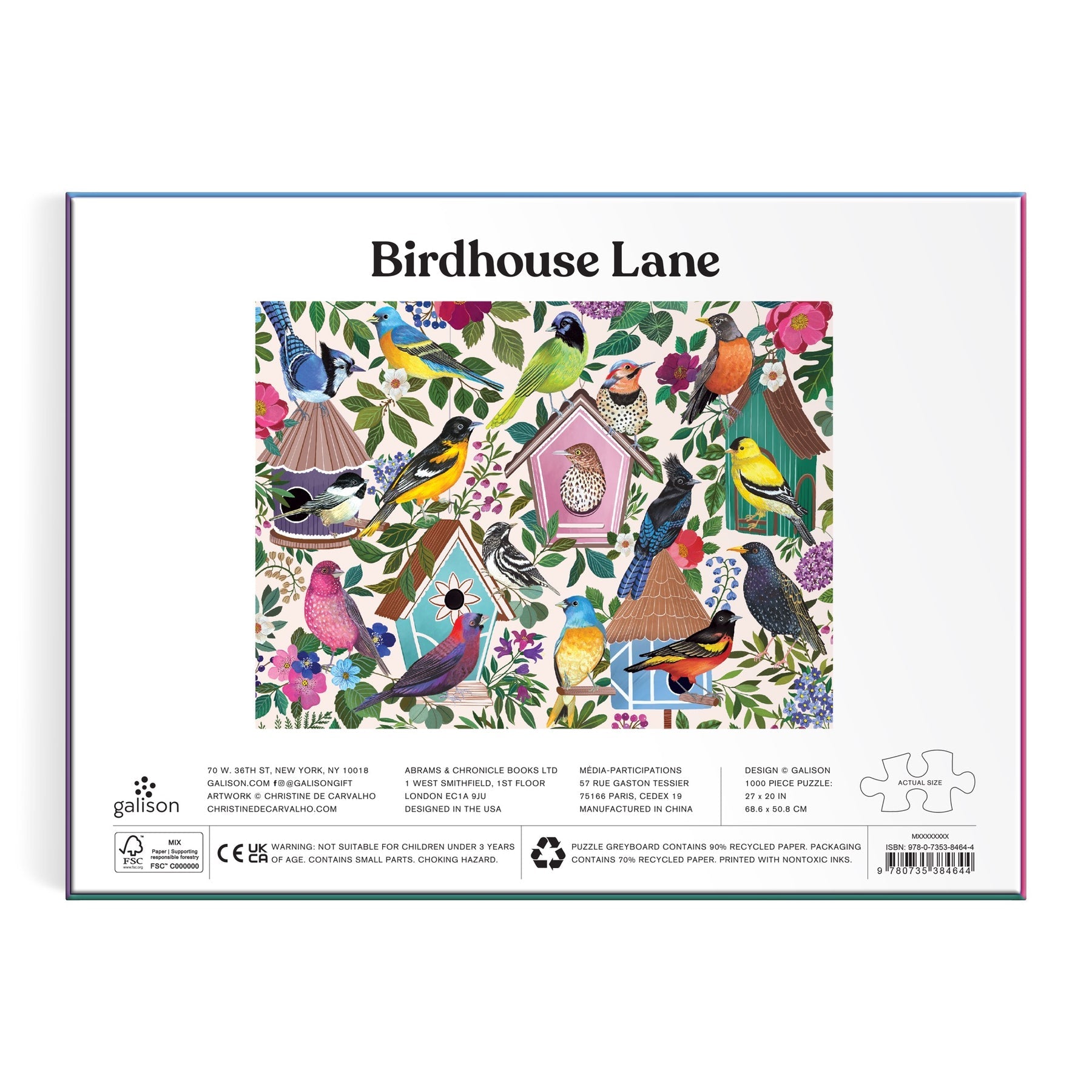Birdhouse Lane 1000 Piece Jigsaw Puzzle for Adults - Challenging Landscape Puzzle for Family Game Night & Relaxation
