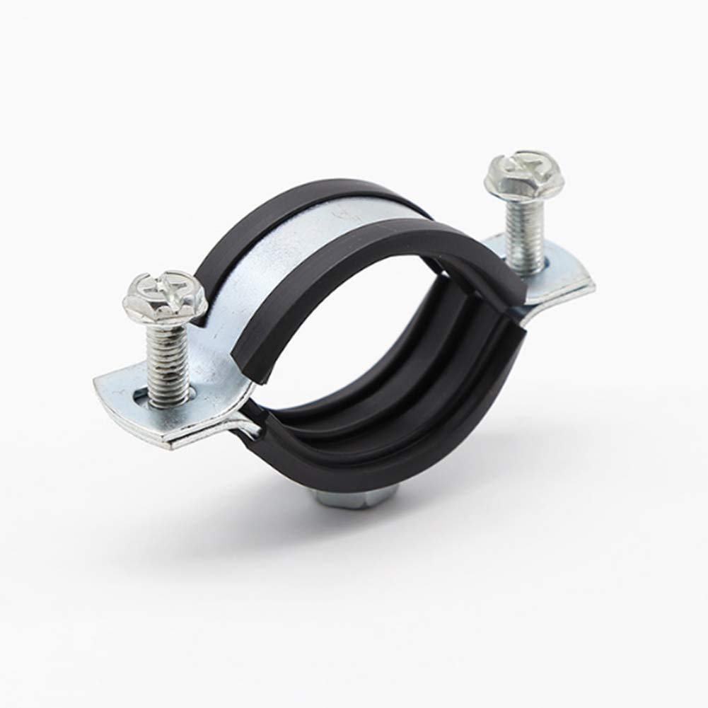 20pcs RZiioo Rubber P Clamps - Hose Pipe Fuel Line Mounting Clamps with Hexagonal Screws & Nuts, 15mm - Ideal for Automotive, Plumbing & DIY Projects