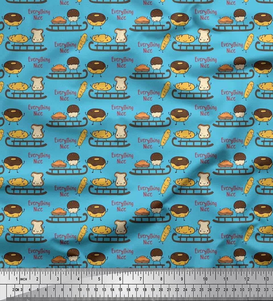 Soimoi Velvet Fabric - 1 Yard 58 Inch Wide - Sleigh, Bread & Hot Dog Food Printed Upholstery Material for DIY Crafts, Home Decor, and Sewing Projects - Perfect for Holiday Decorations, Table Runners, and DIY Costumes