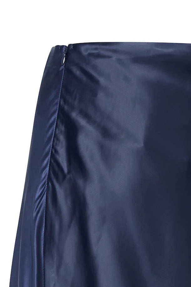 Enda Midi Skirt for Women - Dark Navy Blue Flowy A-Line Skirt | Perfect for Office, Date Night & Casual Outfits