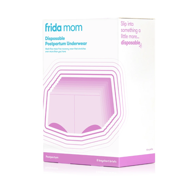 Fridamom Postpartum Underwear Disposable Boyshort Briefs - 8 Pack for Women | Soft & Breathable Postpartum Recovery | Ideal for Hospital, Maternity & Post-Birth Comfort