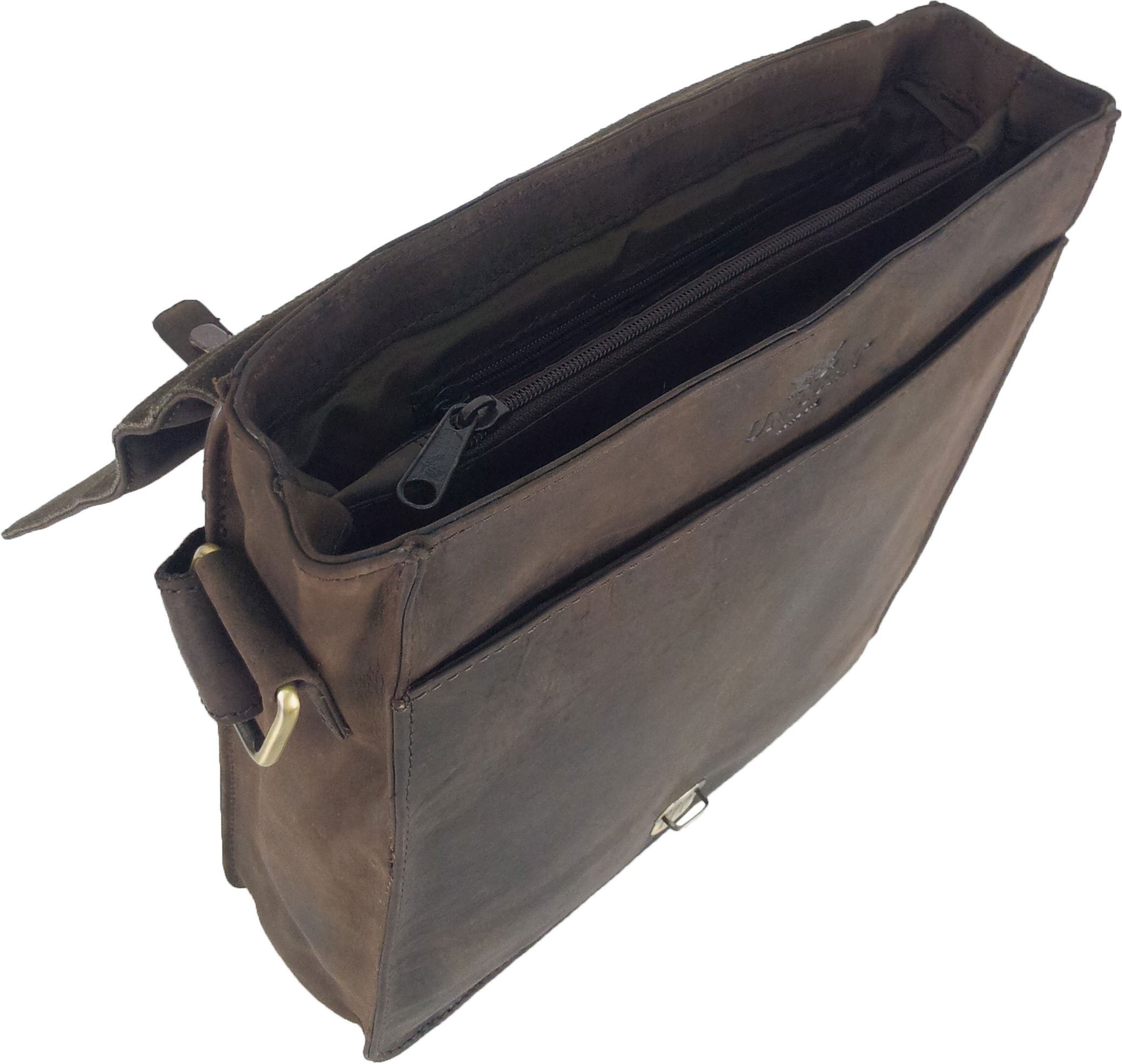 Premium Genuine Leather Unicorn Brown Messenger Bag for iPad, Ebook & Tablets - Perfect for Work, Travel & School Accessories