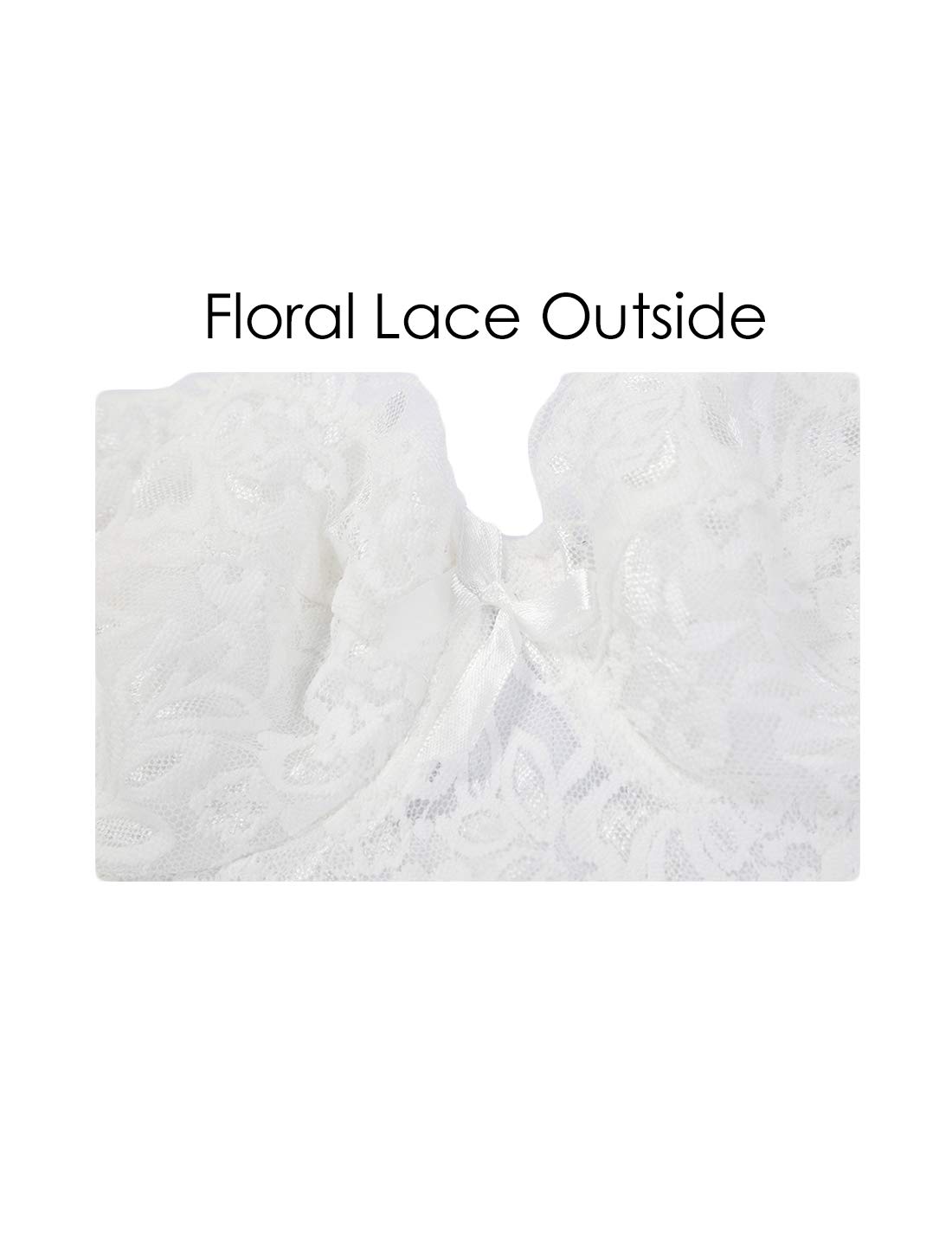 uxcell Women's Full Cup Bra - Breathable Comfort Floral Lace Full Coverage Non-Padded Underwire Bra for Everyday Wear & Special Occasions