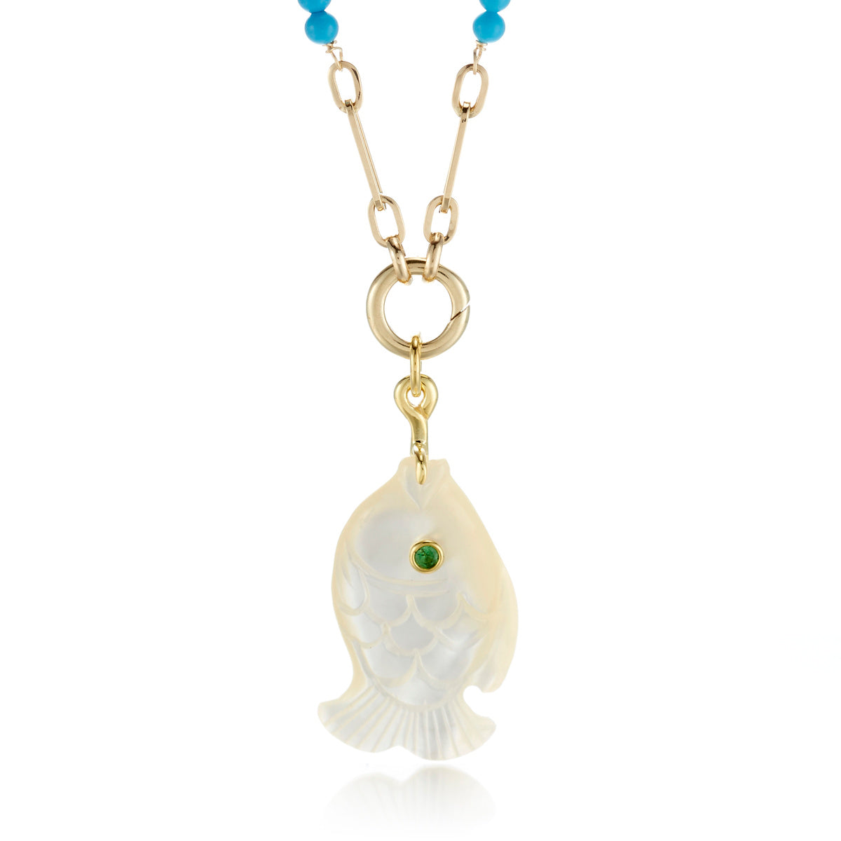 Mother of Pearl Fish Charm Pendant - Elegant Handmade Jewelry for Women, Perfect Gift for Birthdays & Anniversaries - Ideal for Beach Weddings, Summer Outfits & Boho Style Accessories