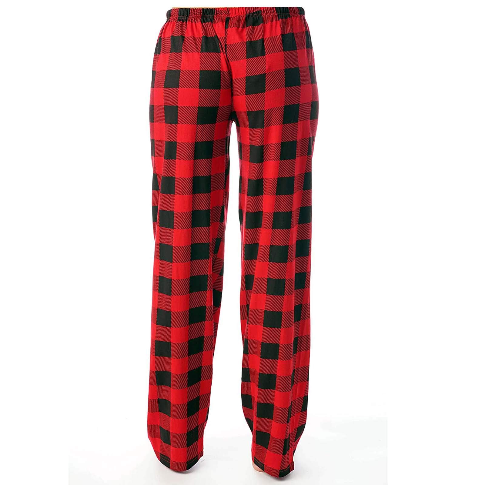 Women's Christmas Plaid Pajama Pants - Wide Leg Loose Fit Soft Sleepwear with Elastic Waist | Cozy Holiday Pajamas for Winter Nights & Family Gatherings